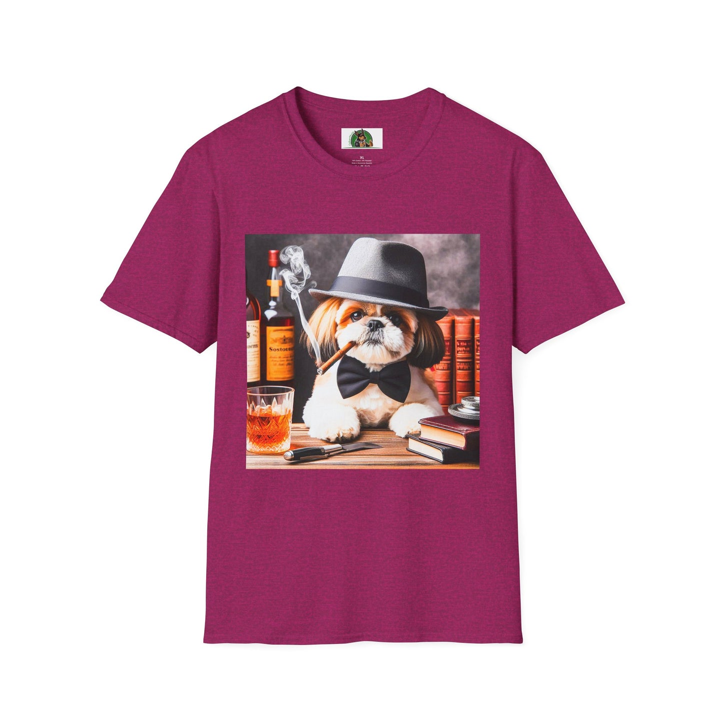 Shih Tzu cigars shirt T-Shirt Printify S Antique Heliconia