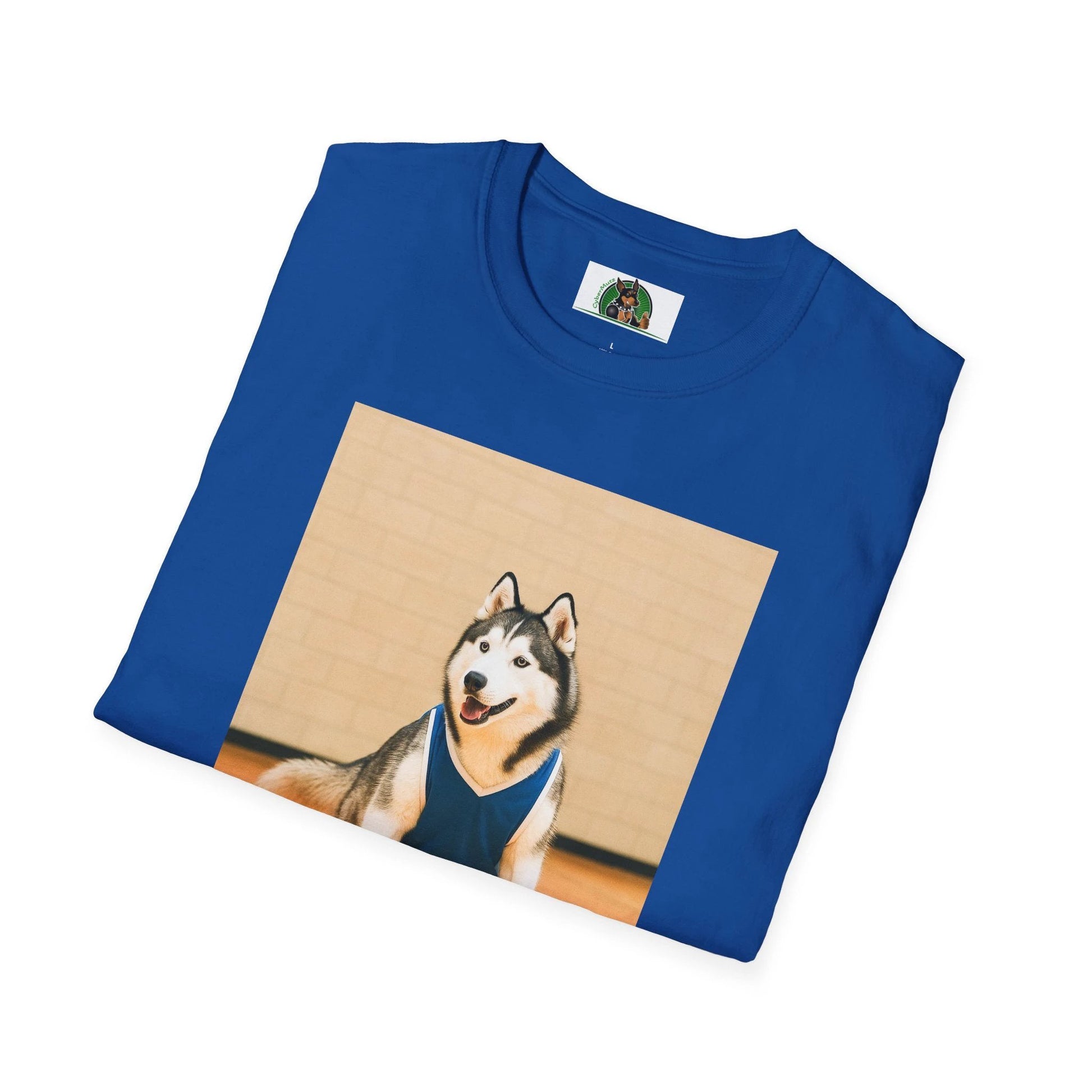 Husky Basketball T-Shirt — Sports Dog Tee T-Shirt Printify