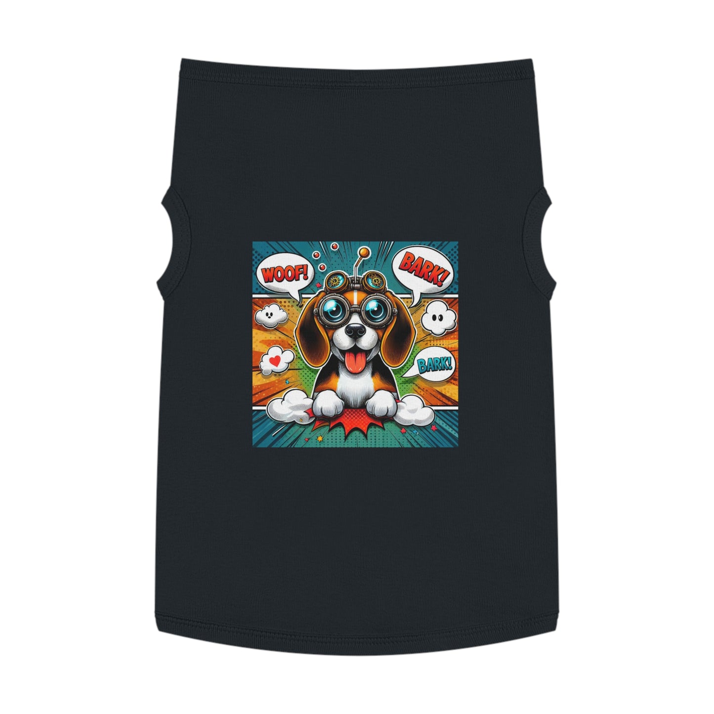 Pet Tank Top Wacky Beagle Cartoon Steampunk Dog Pets Printify   