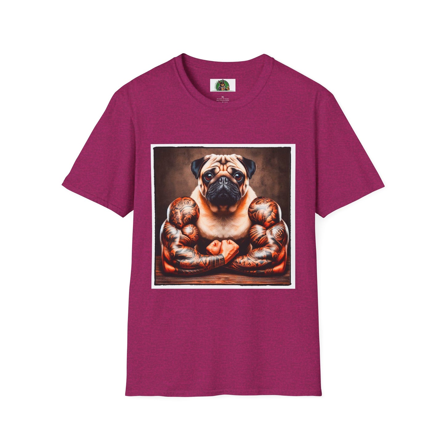 Pugs T-Shirt Printify S Antique Heliconia 