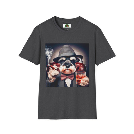 Miniature Schnauzer cigars and smoke shirt T-Shirt Printify XS Dark Heather