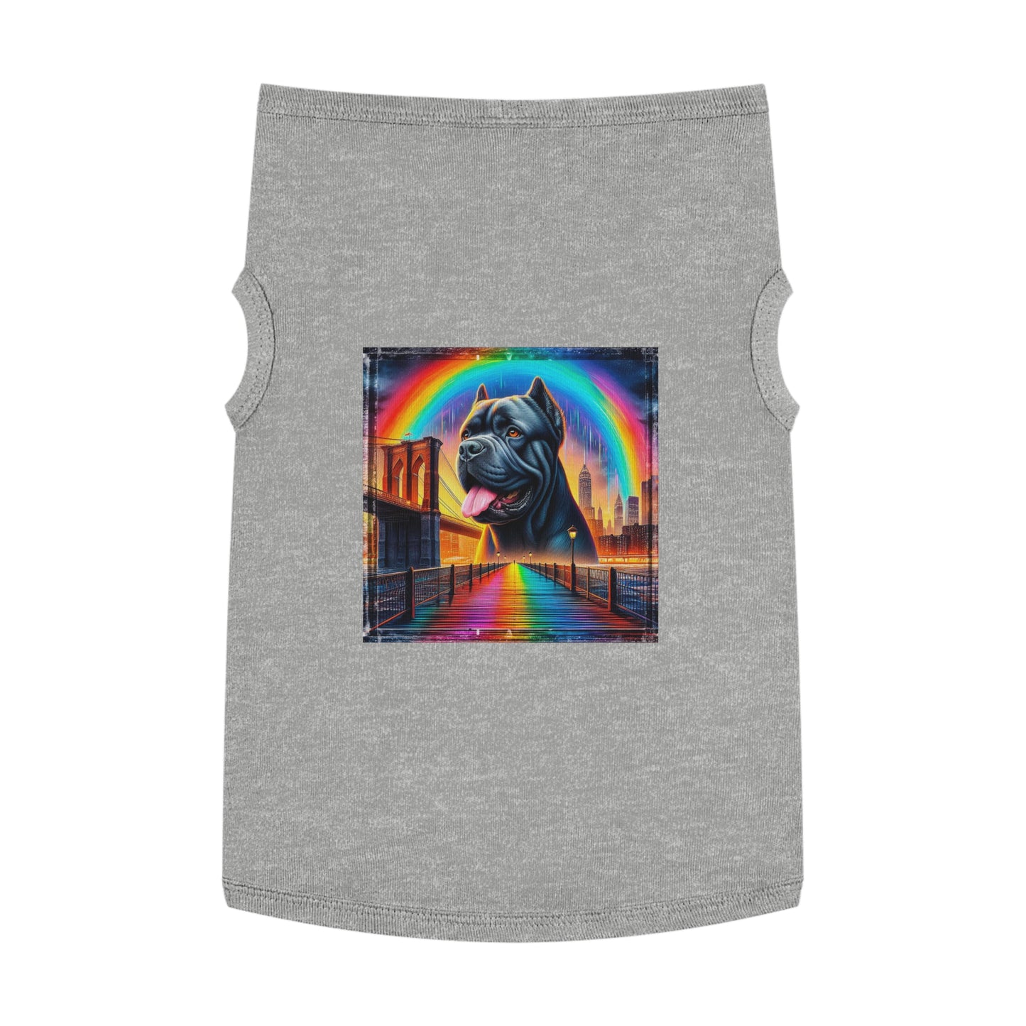 Pet Tank Top Cane Corso Rainbow Background Pets Printify XL Heather 