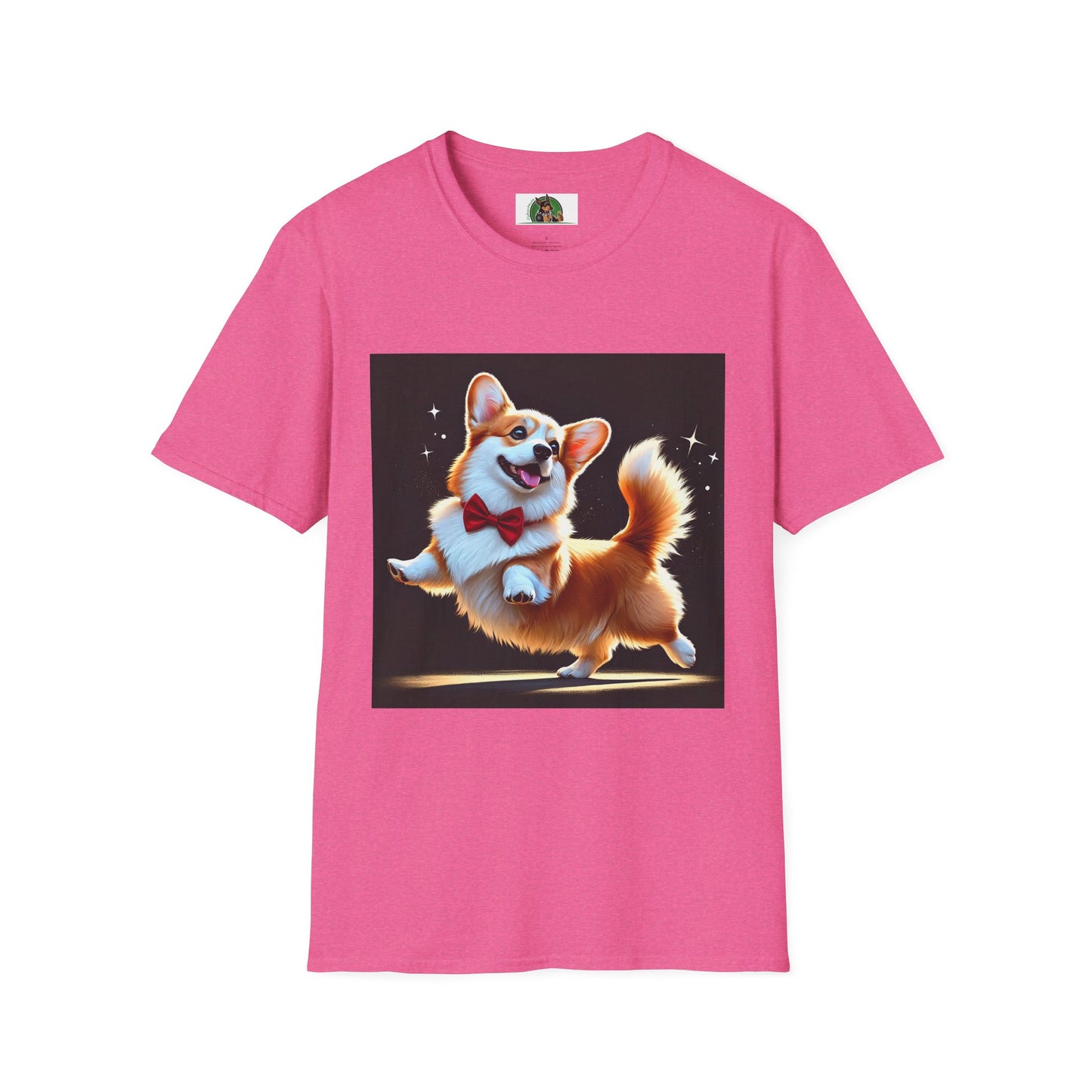 Dancing Pembroke Welsh Corgi T-Shirt T-Shirt Printify S Heather Heliconia