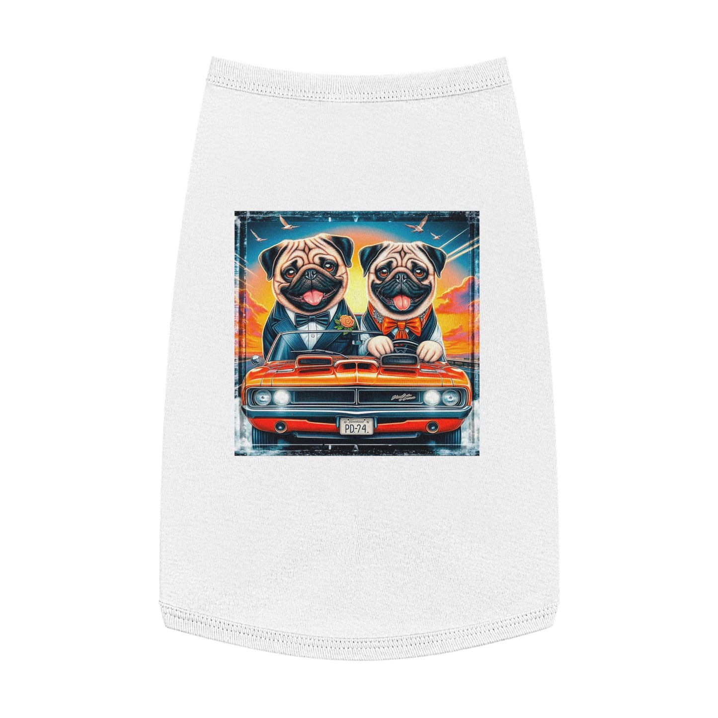 Wacky Pet Tank Top Pug Pets Printify L White 