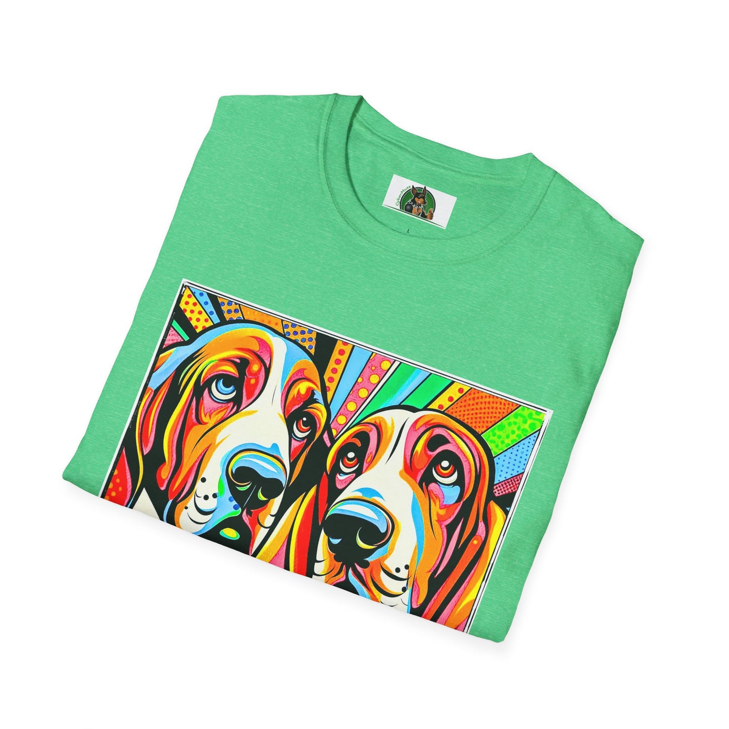 Basset Hound Boys Pop Art Pic T-Shirt Printify   