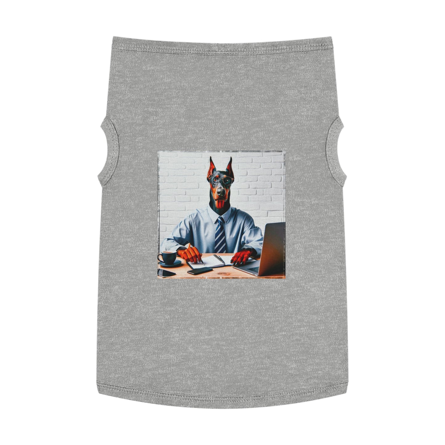 Pet Tank Top Doberman working man t shirt Pets Printify XL Heather