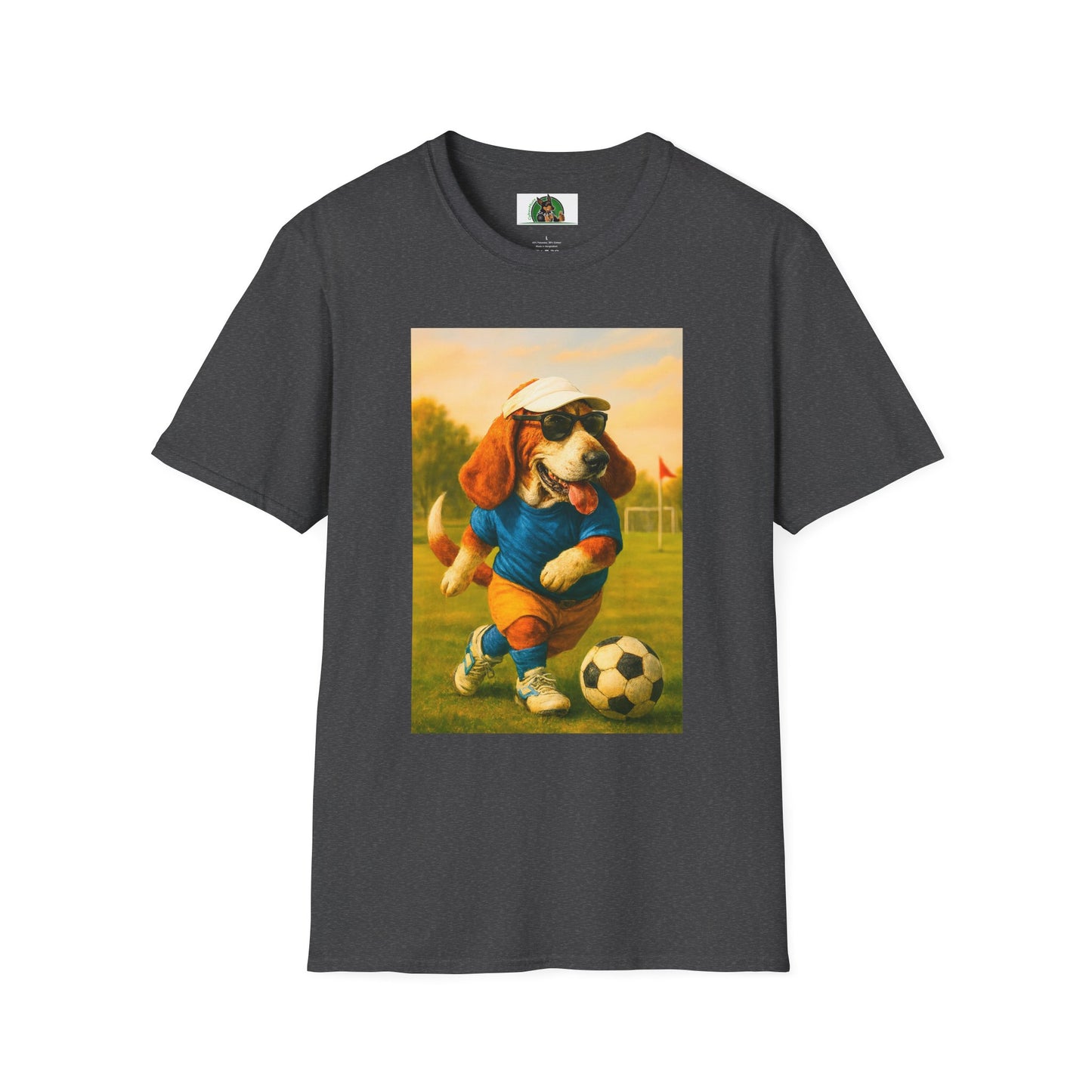Sports Soccer Bassett Hound T-Shirt T-Shirt Printify Dark Heather XS