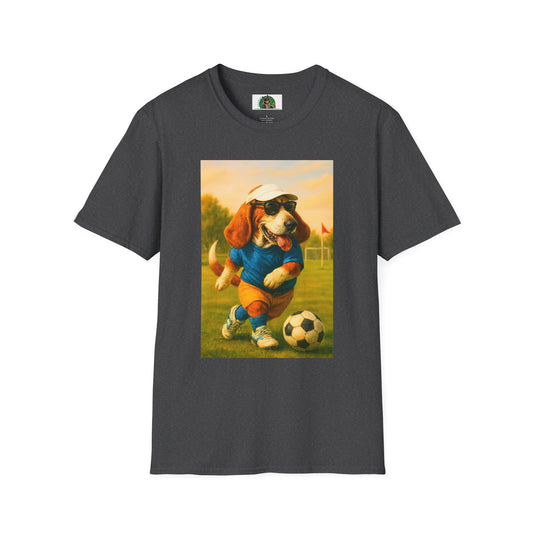 Sports Soccer Bassett Hound T-Shirt T-Shirt Printify Dark Heather XS