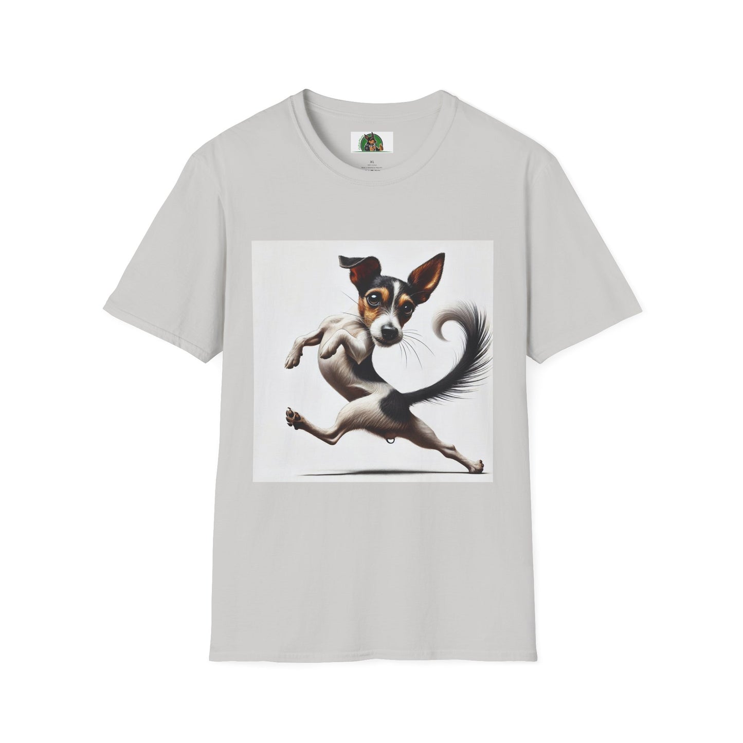 Dancing Rat Terrier T-Shirt T-Shirt Printify S Ice Grey