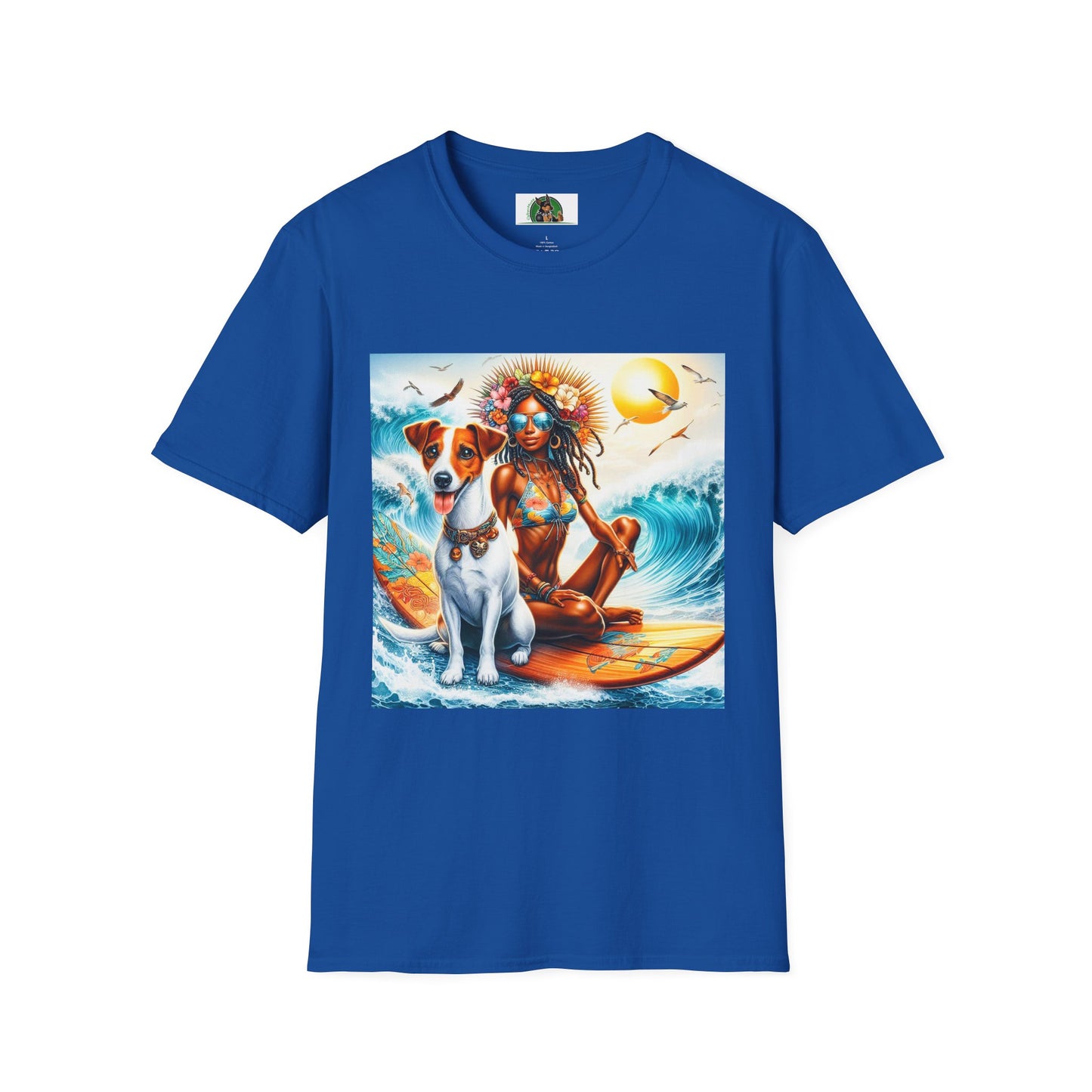 Jack Russell Surfer Girl T-Shirt Printify S Royal