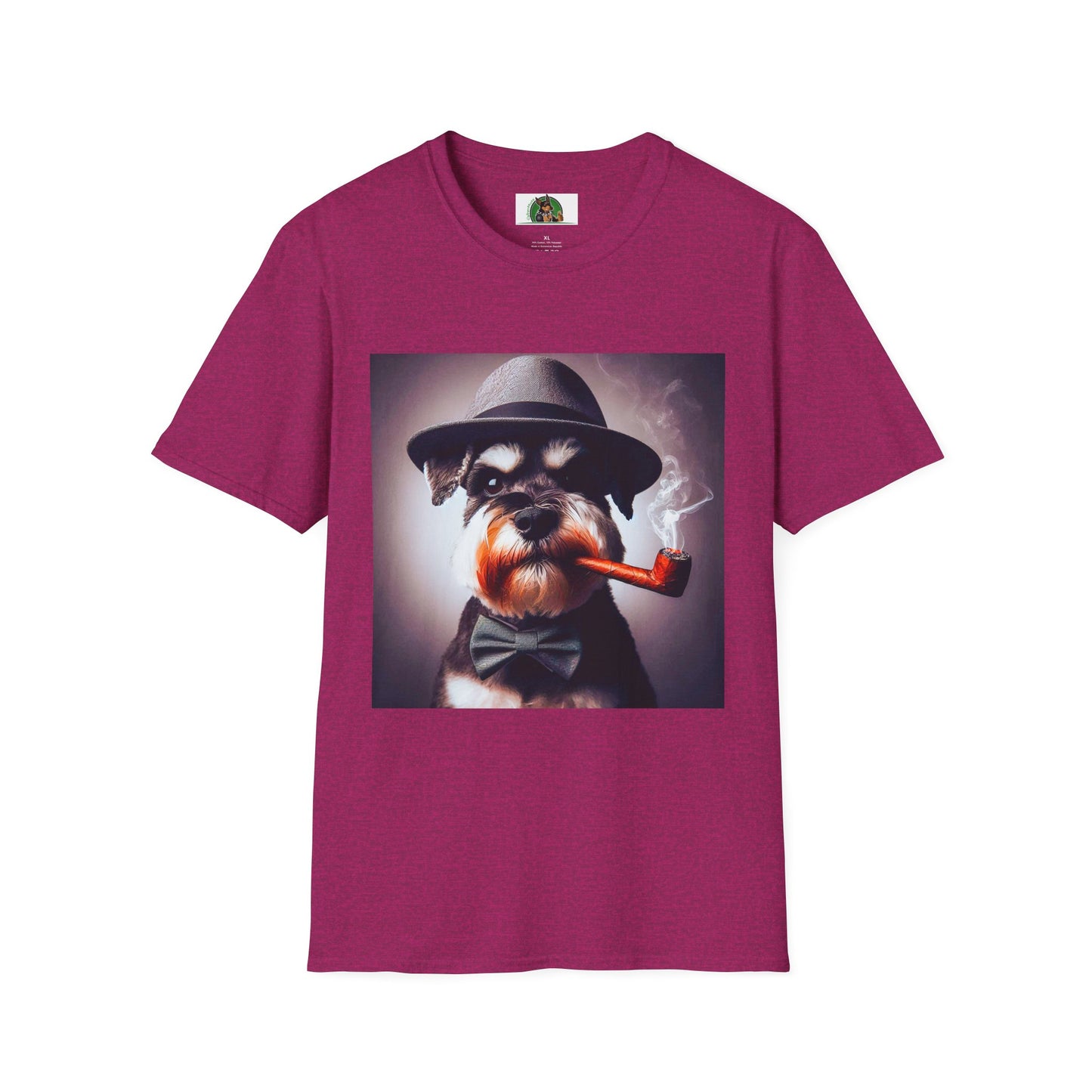 Miniature Schnauzer cigar smoking shirt T-Shirt Printify S Antique Heliconia