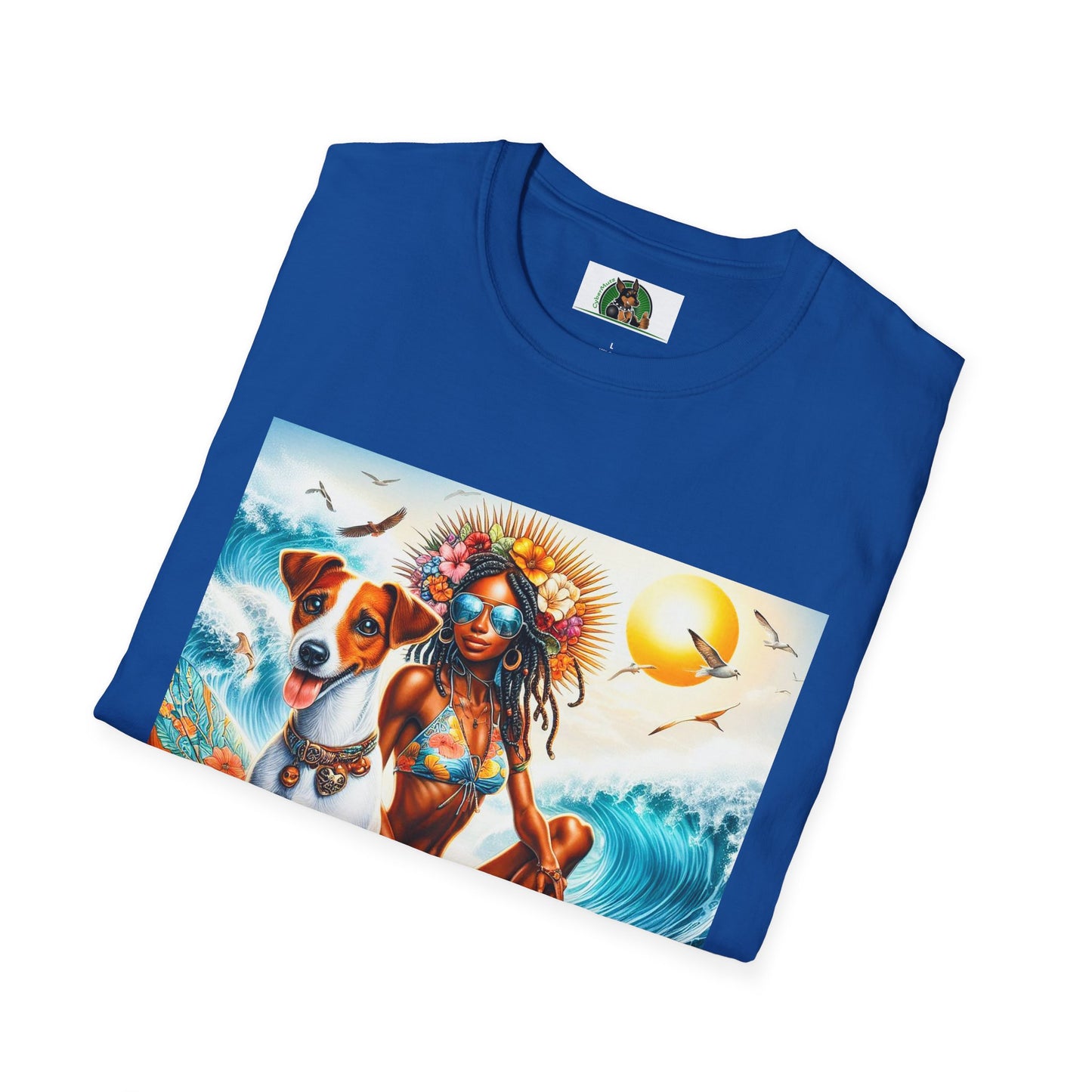Jack Russell Surfer Girl T-Shirt Printify