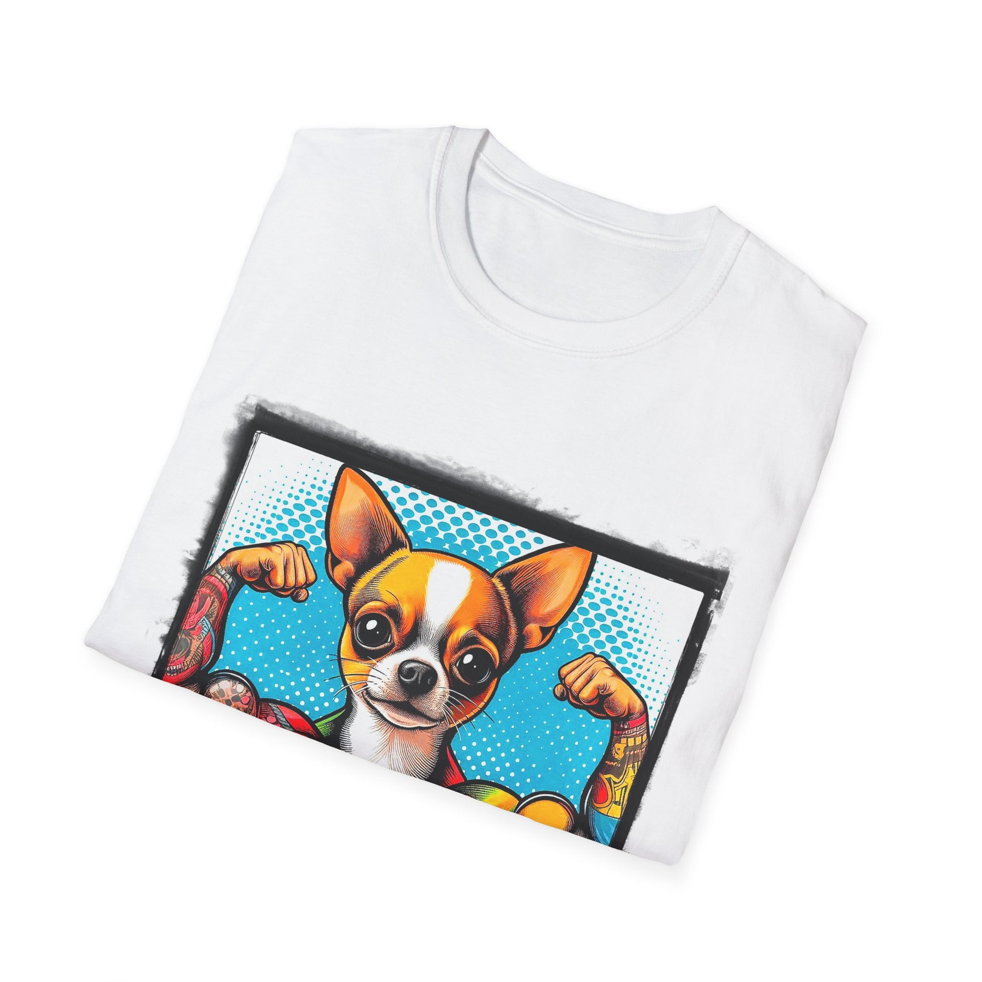 Chihuahua muscleman t shirt T-Shirt Printify