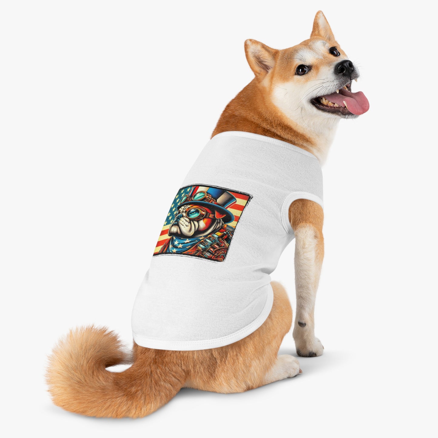 Pet Tank Top Bulldog American steampunk