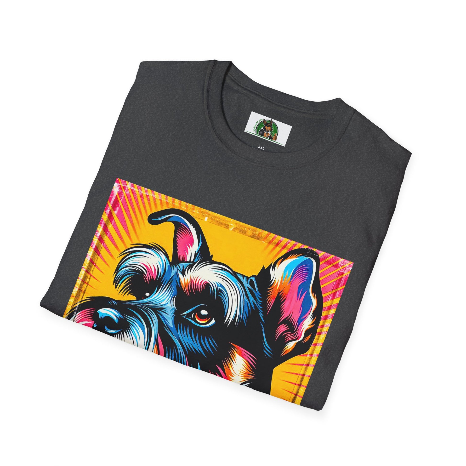 Miniature Schnauzer colorful art t shirt T-Shirt Printify
