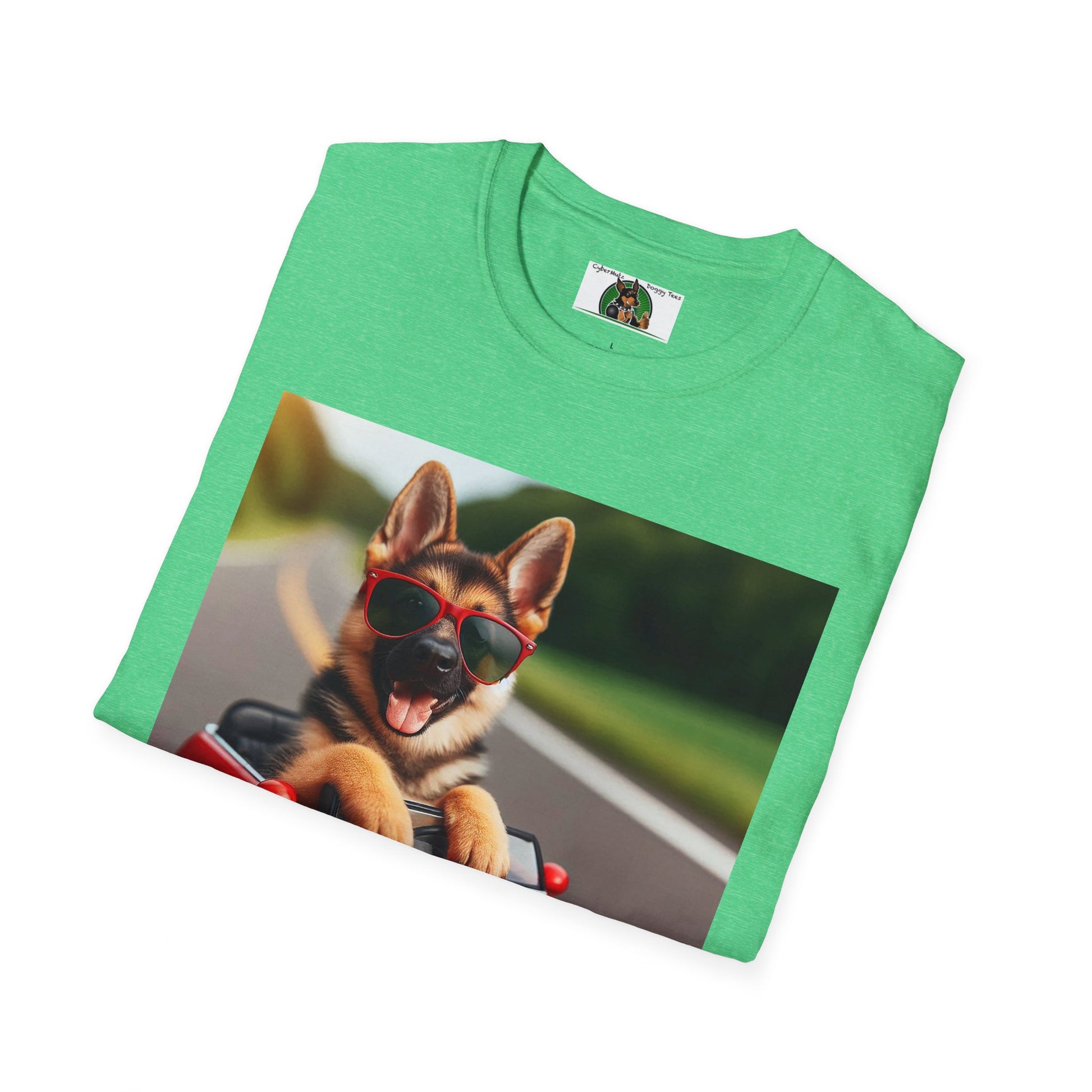 German Shepherd in a Wacky Little Car T-Shirt Printify   