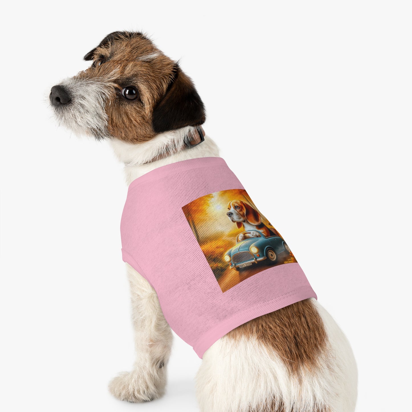 Pet Tank Top Wacky Beagle Dog In Tiny Car Pets Printify   