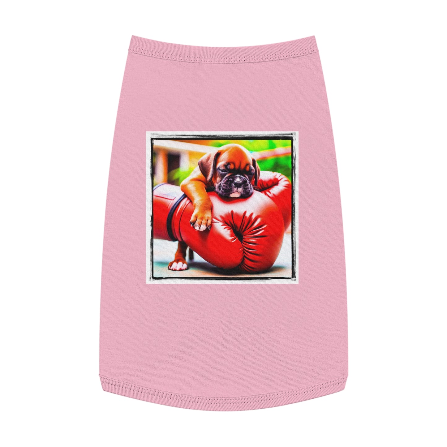 Pet Tank Top Boxer Puppy On Boxing Gloves Pets Printify L Pink 