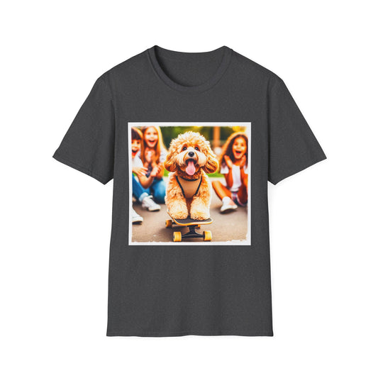 CockerPoo happy riding t shirt T-Shirt Printify XS Dark Heather