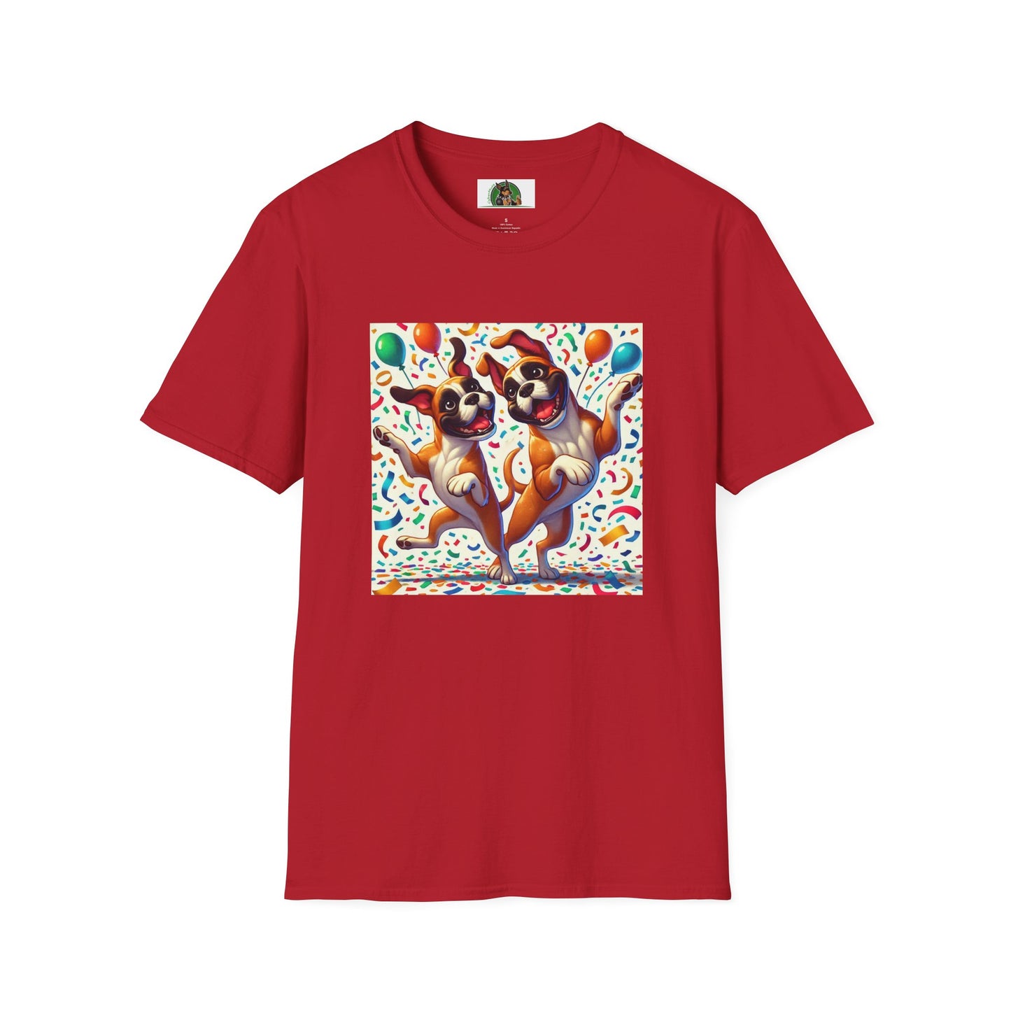 Boxer Dancing Dog T-Shirt - Fun and Playful Unisex Tee T-Shirt Printify S Cherry Red