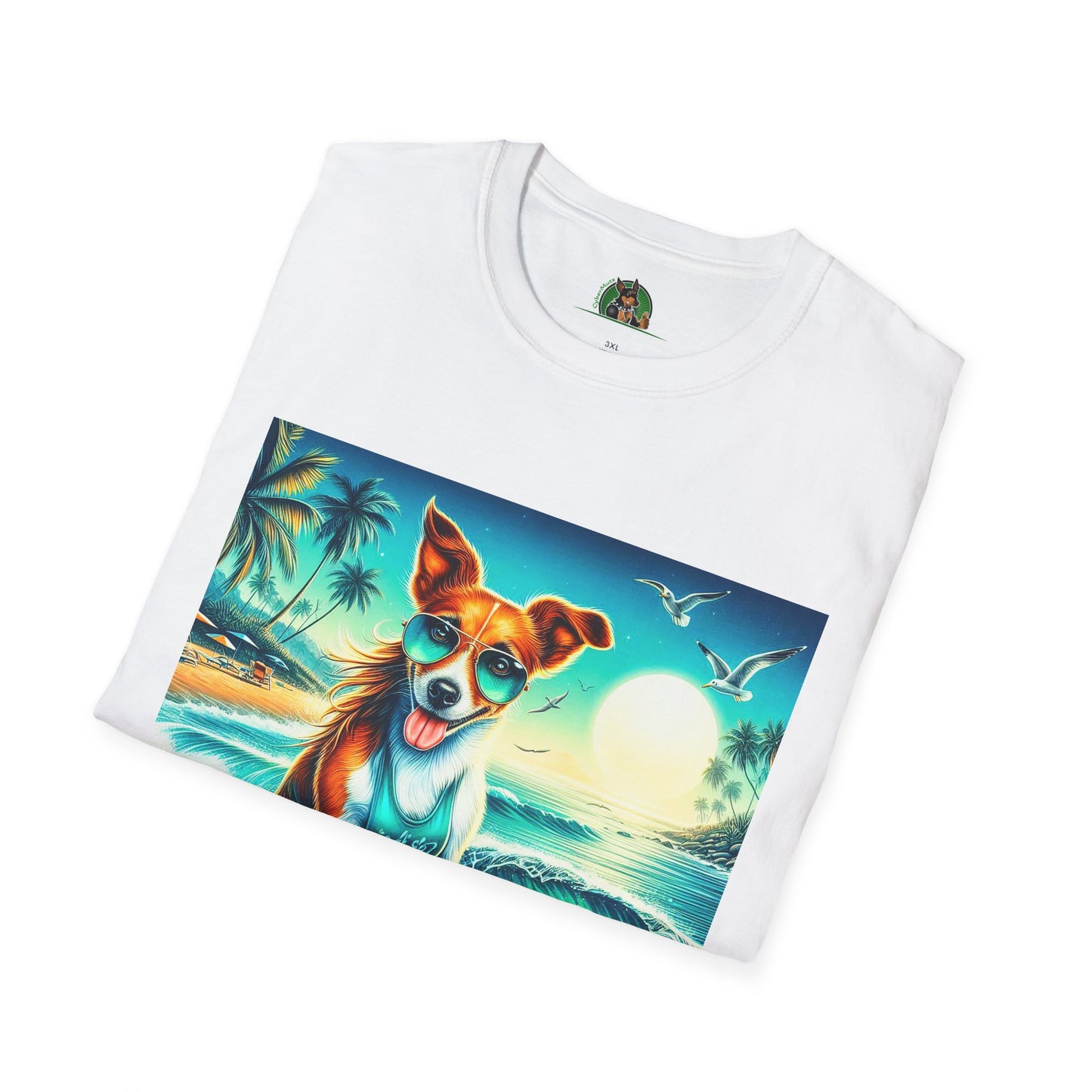 Jack Russell Surfer W/Shades T-Shirt Printify