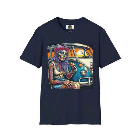 Zombie Girl T-Shirt Printify S Navy 