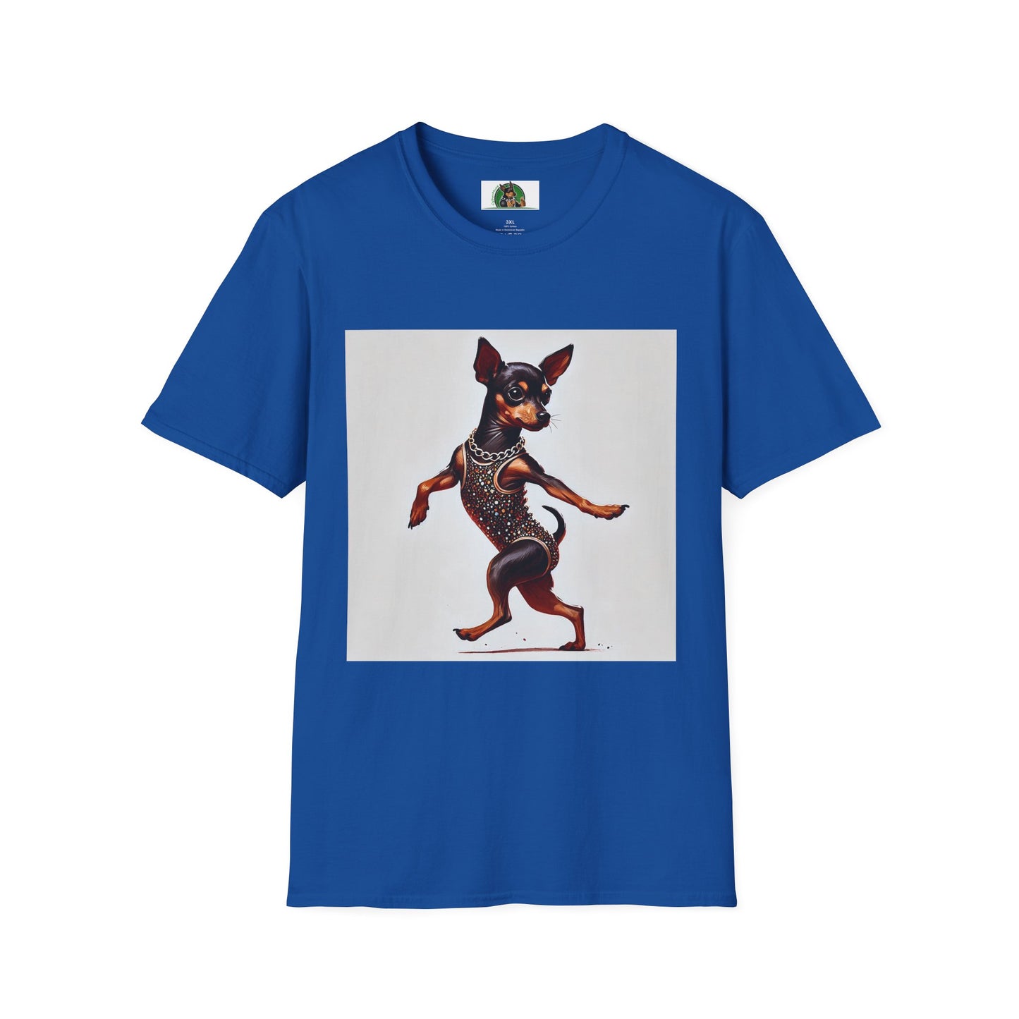 Dancing Min Pin T-Shirt T-Shirt Printify XS Royal