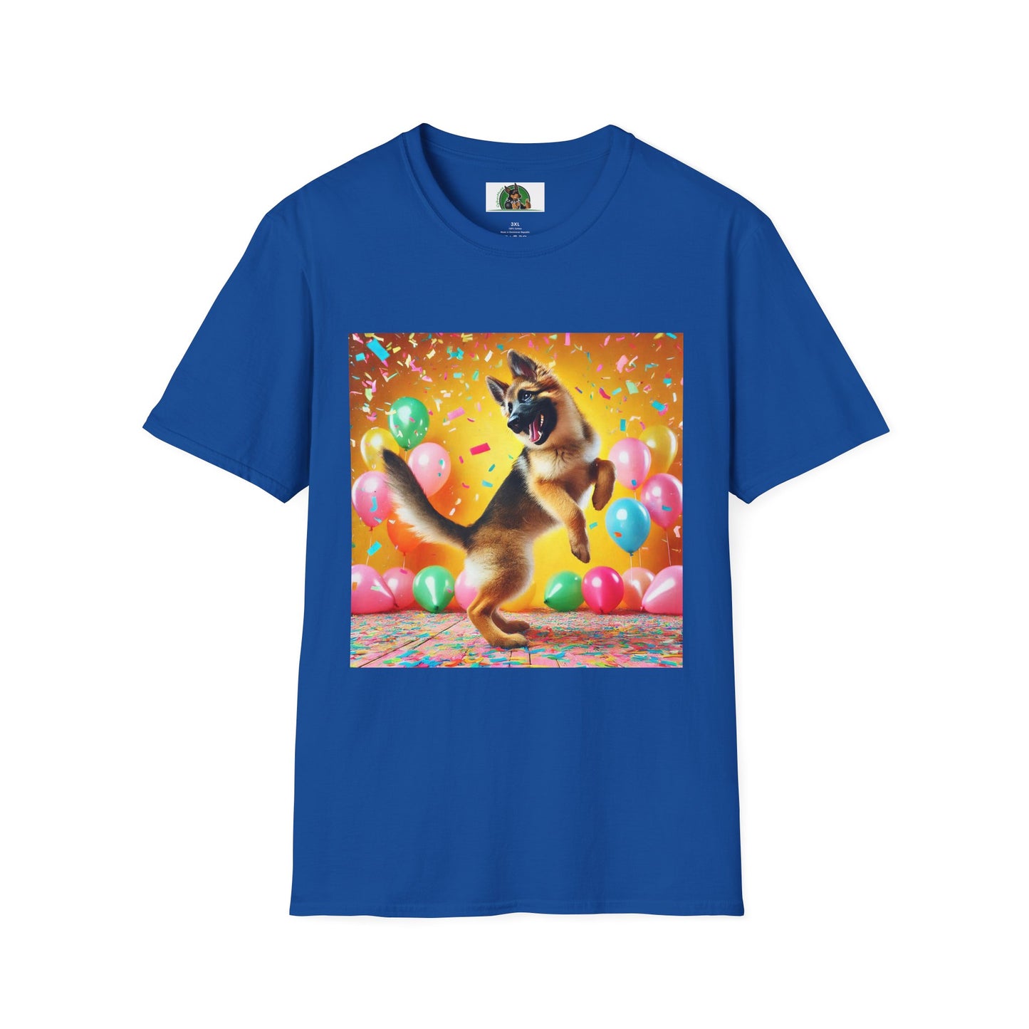 German Shepherd T-Shirt - Dancing Dog Design T-Shirt Printify XS Royal