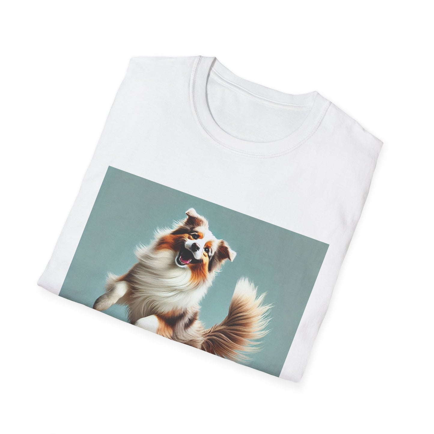 Dog Lover T-Shirt - Dancing Dog Australian Shepherd T-Shirt Printify