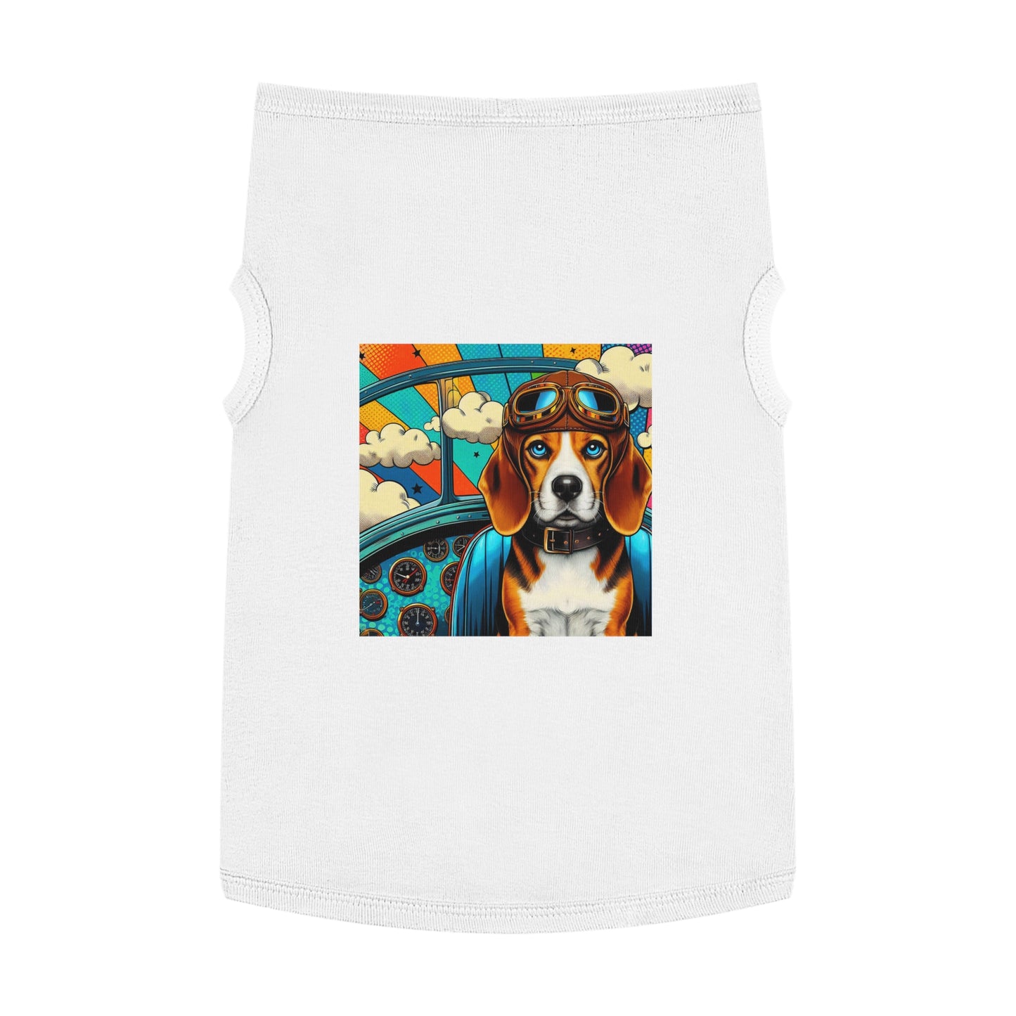 Pet Tank Top Beagle Pilot Dog Pets Printify XL White 