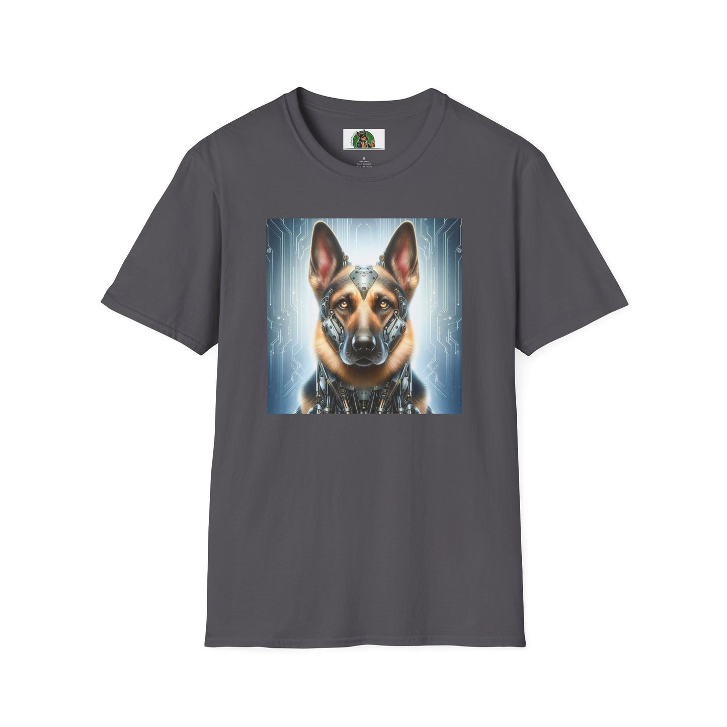 German Shepherd metal man T-Shirt Printify Charcoal S