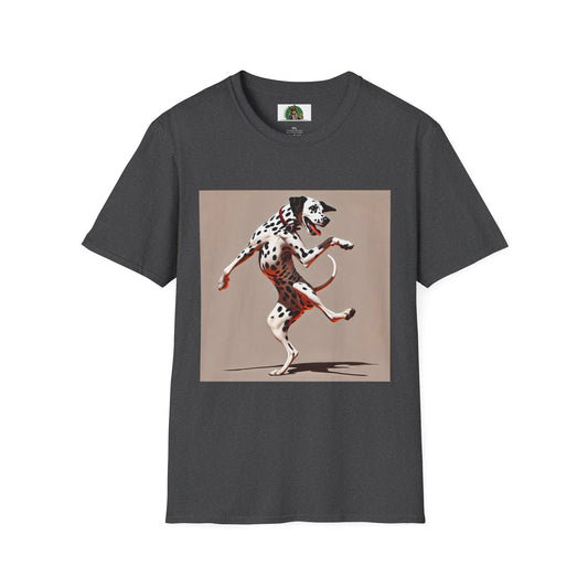 Dancing Dalmation Dog T-Shirt T-Shirt Printify XS Dark Heather