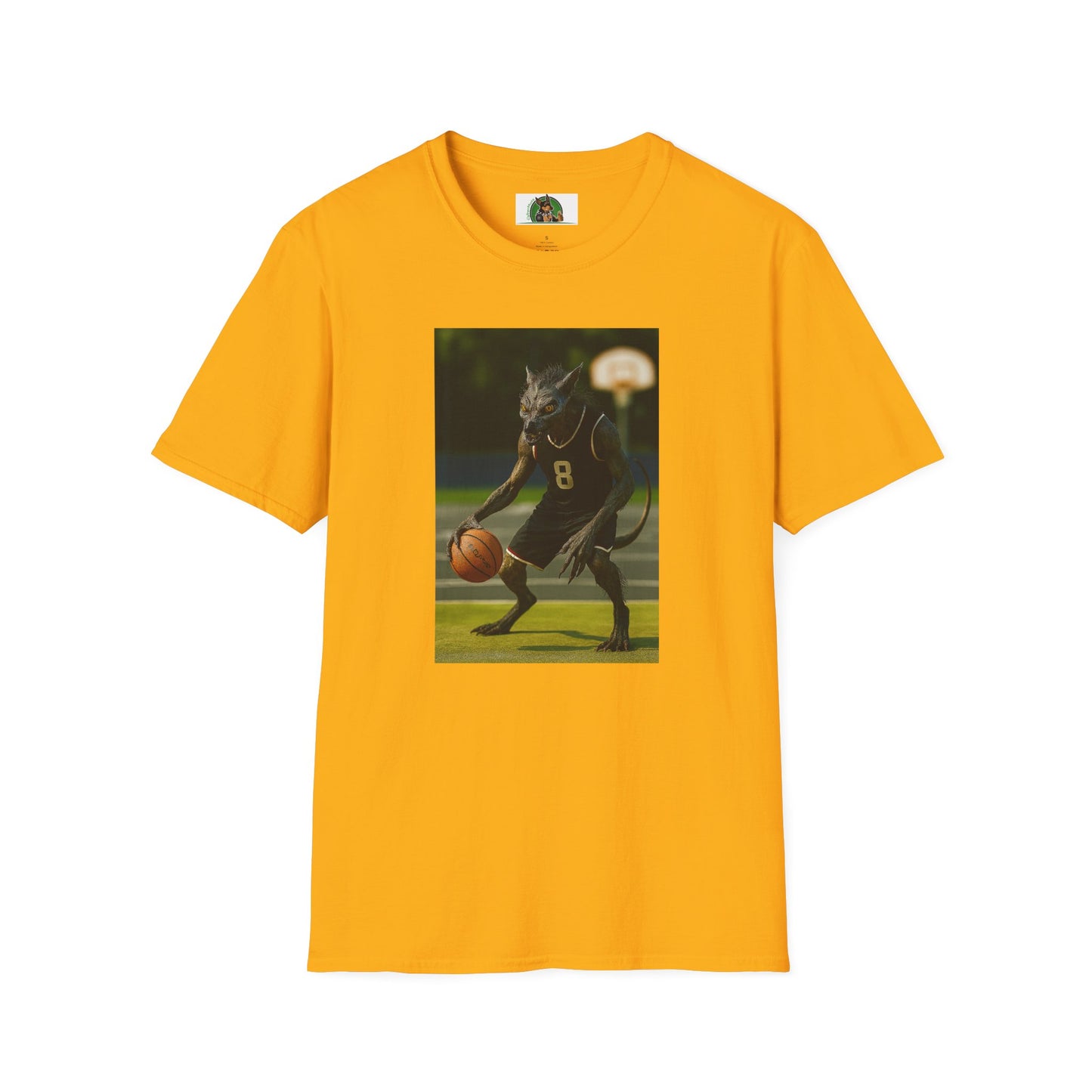 Chupacabra Basketball T-Shirt Sports T-Shirt Printify Gold S