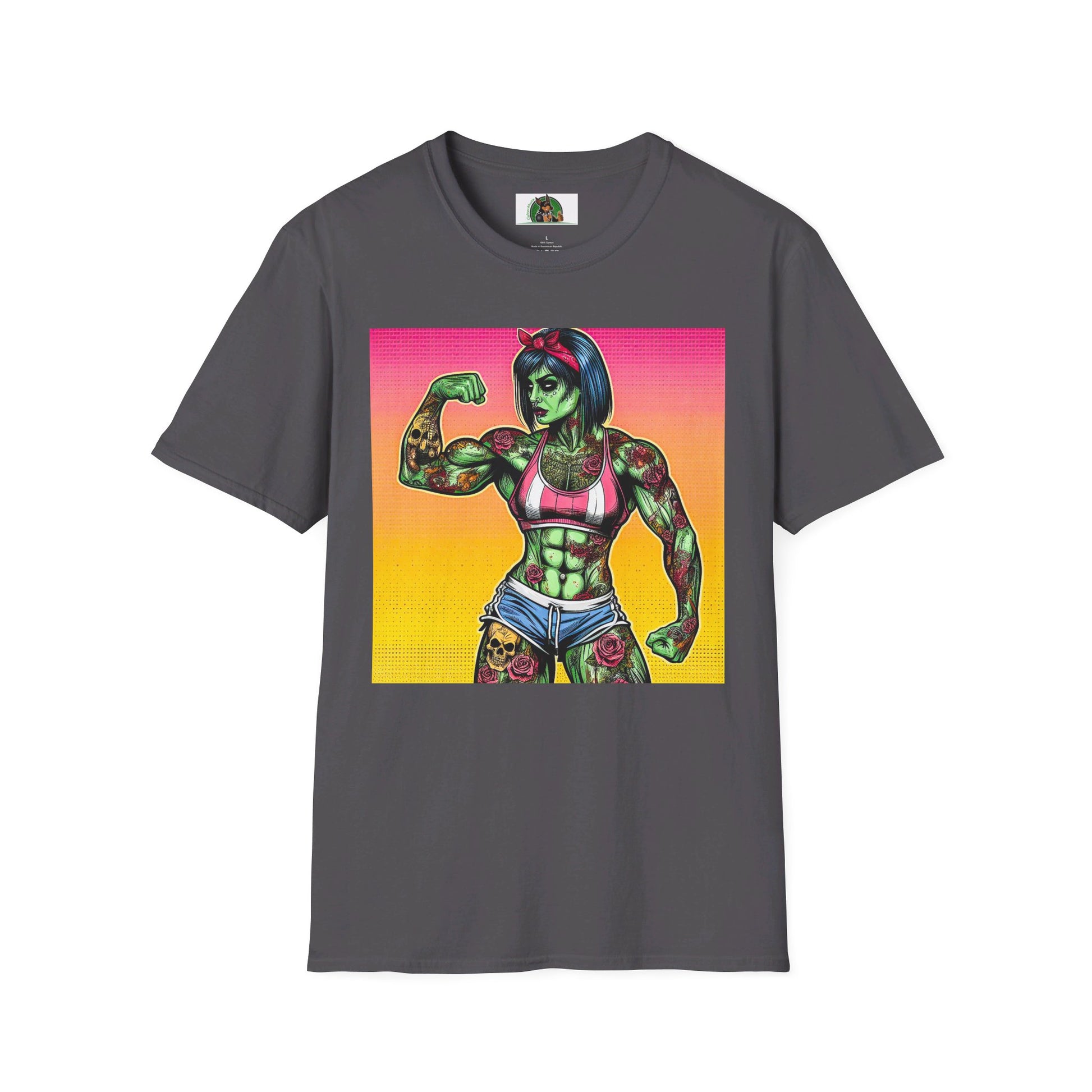 Zombie Girl T-Shirt Printify S Charcoal 