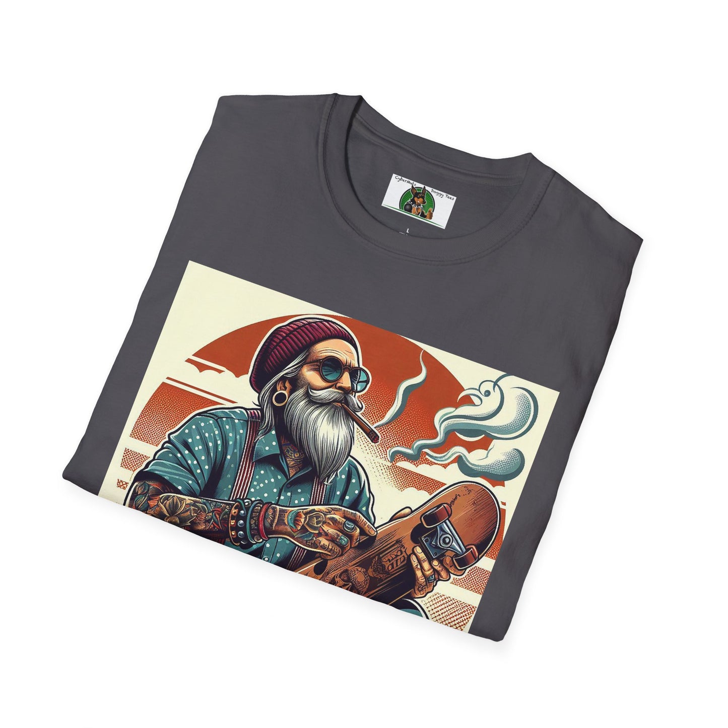 Wacky Skater Dude Smoking T-Shirt Printify   