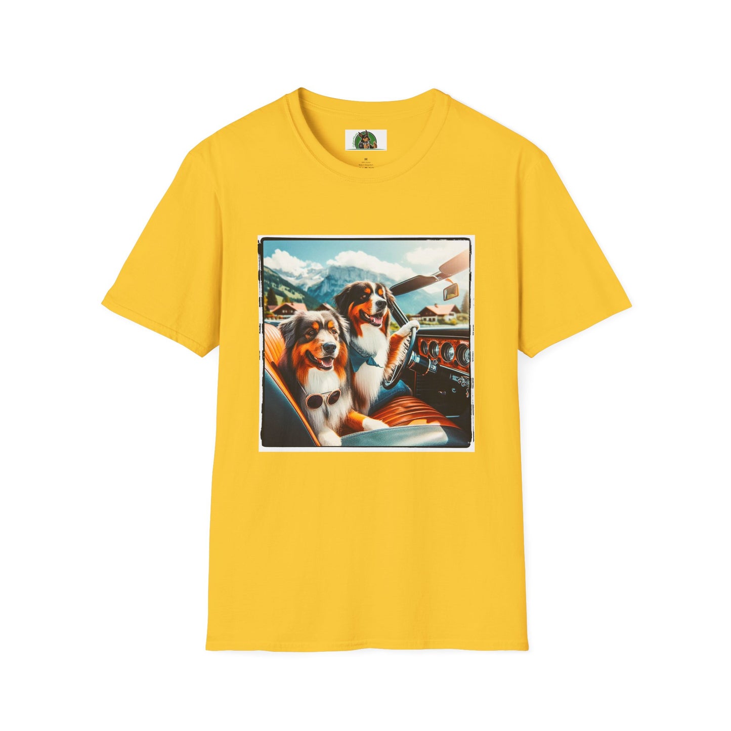 Australian Shepherd Dogs In Car T-Shirt Printify S Daisy