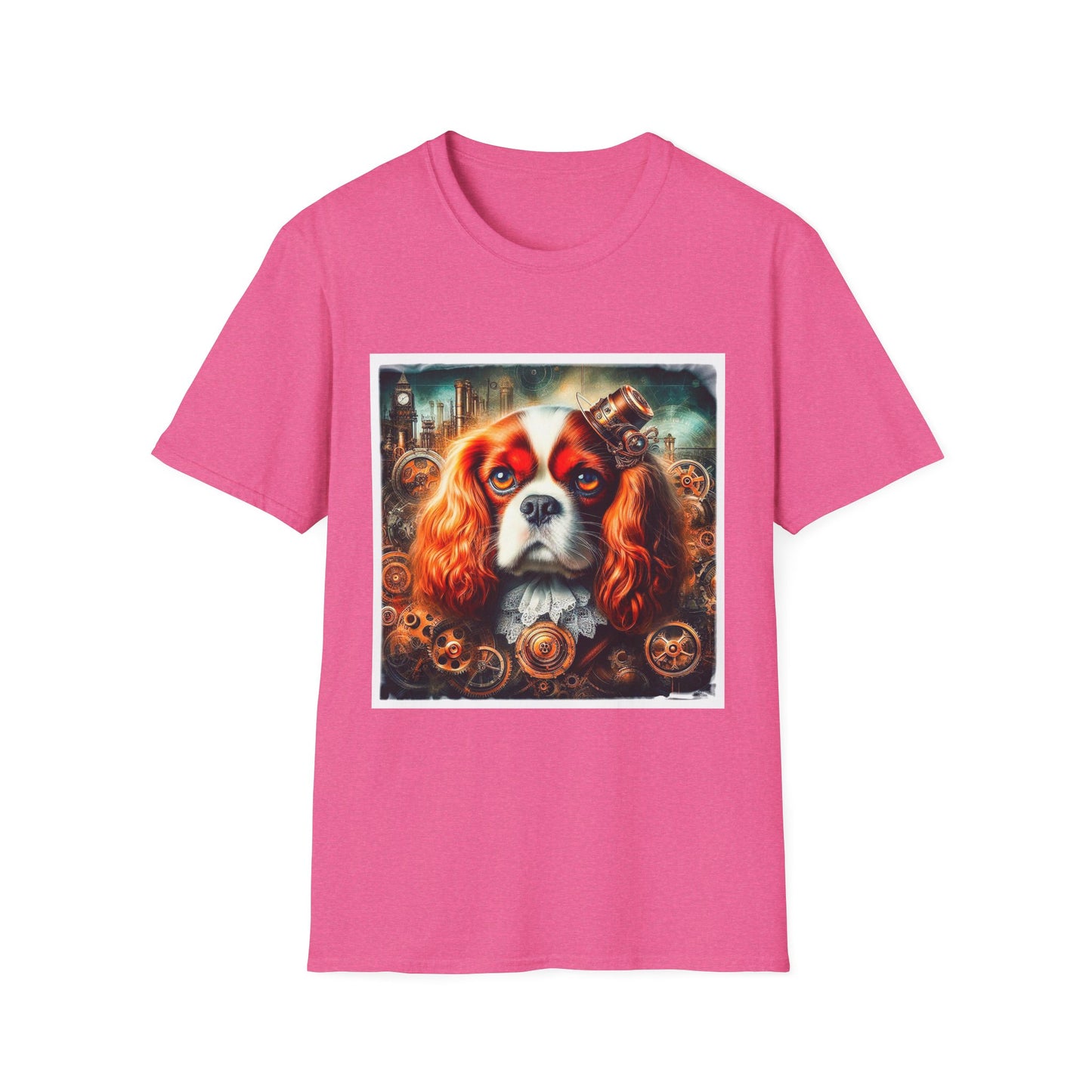 Cavalier King Charles Spaniel Steampunk Dog T-Shirt T-Shirt Printify S Heather Heliconia