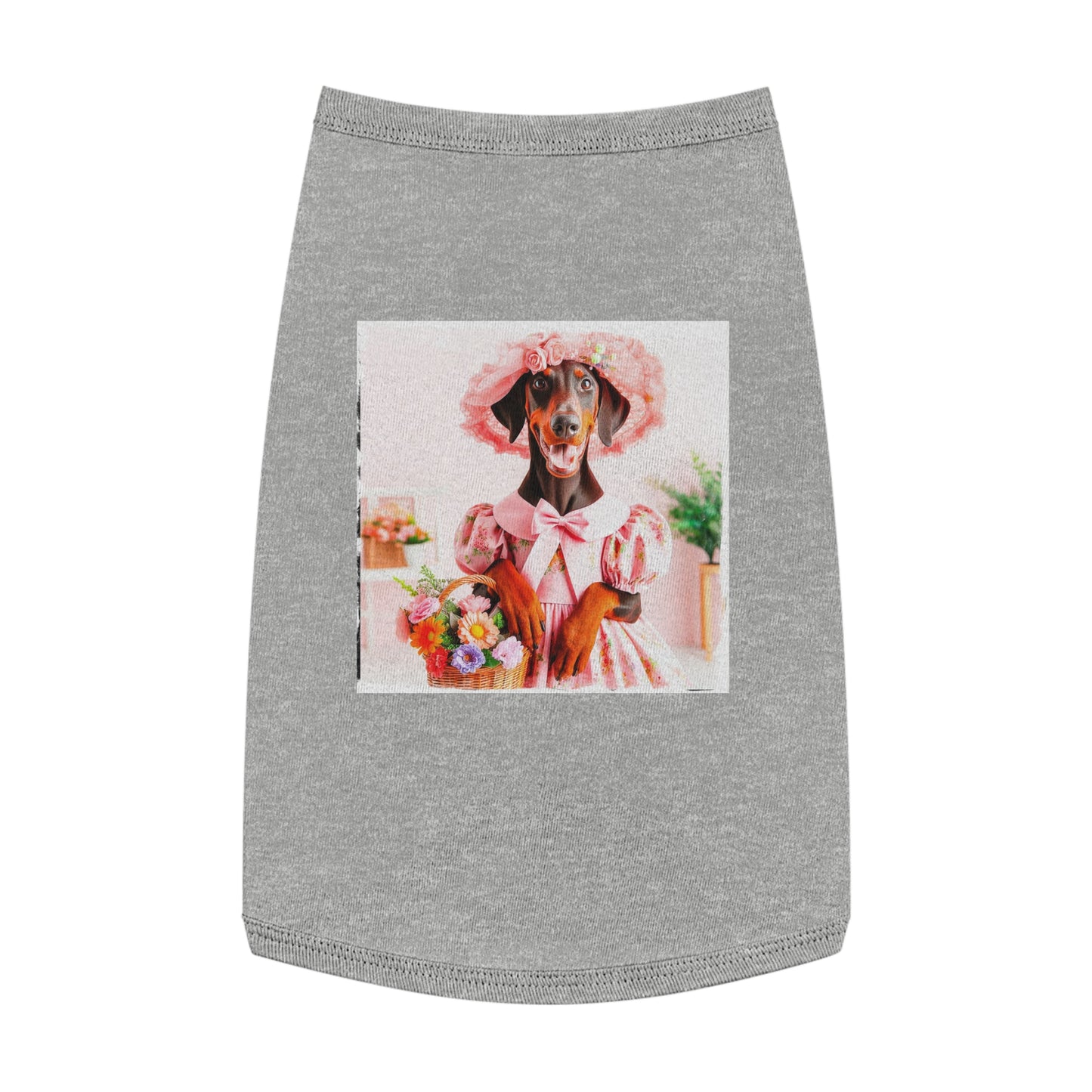 Pet Tank Top Doberman easter fun t shirt Pets Printify L Heather