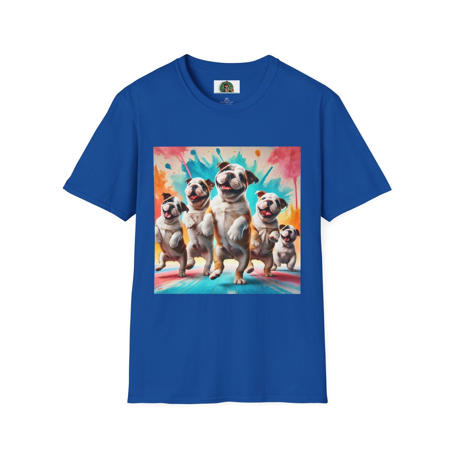 Bulldog Dancing T-Shirt T-Shirt Printify XS Royal