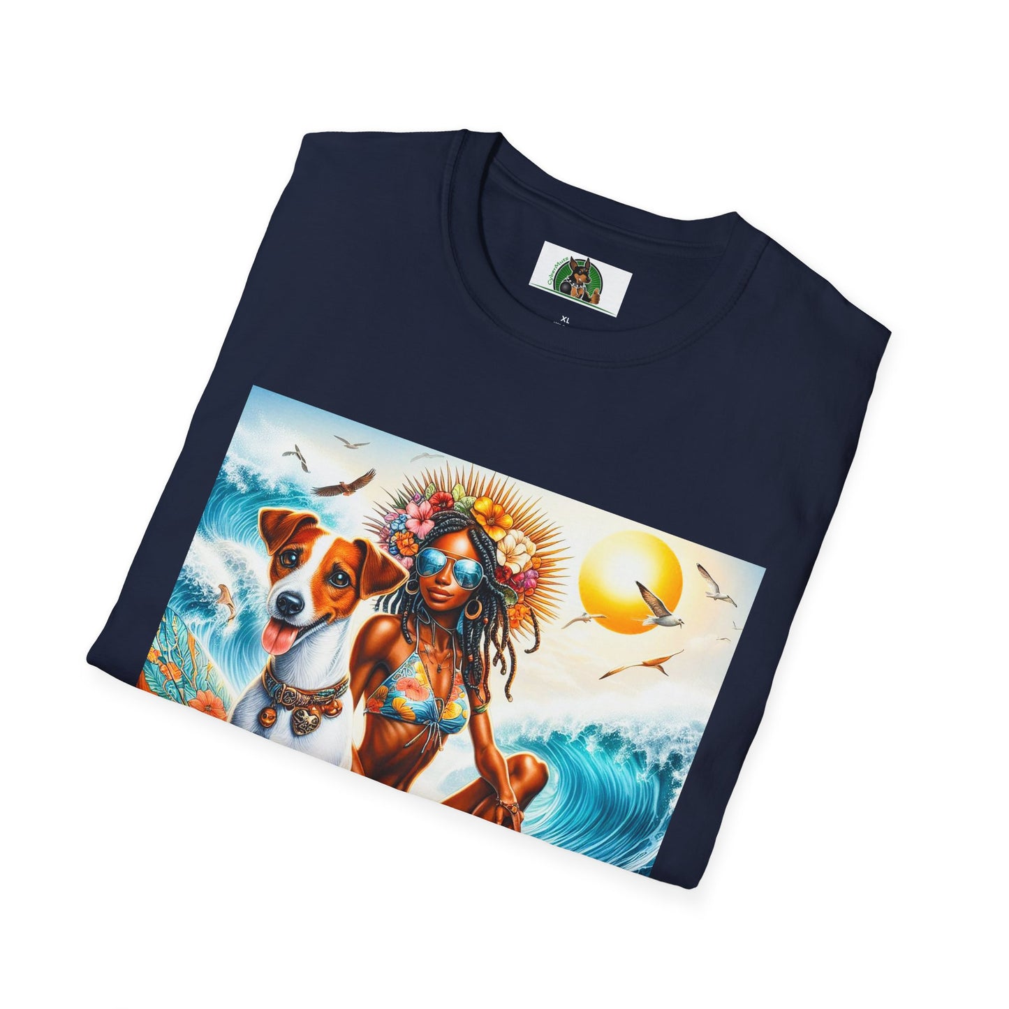 Jack Russell Surfer Girl T-Shirt Printify