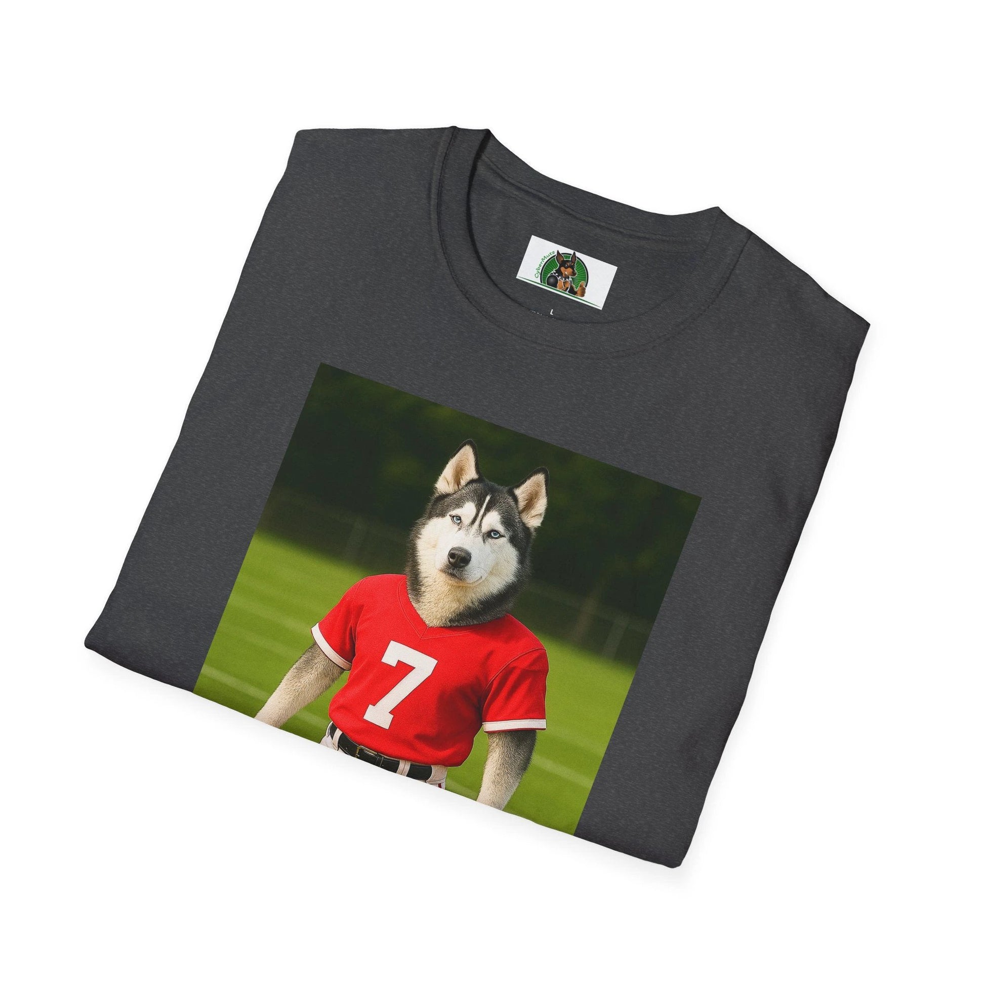 Husky Football T-Shirt — Sports Dog Tee T-Shirt Printify