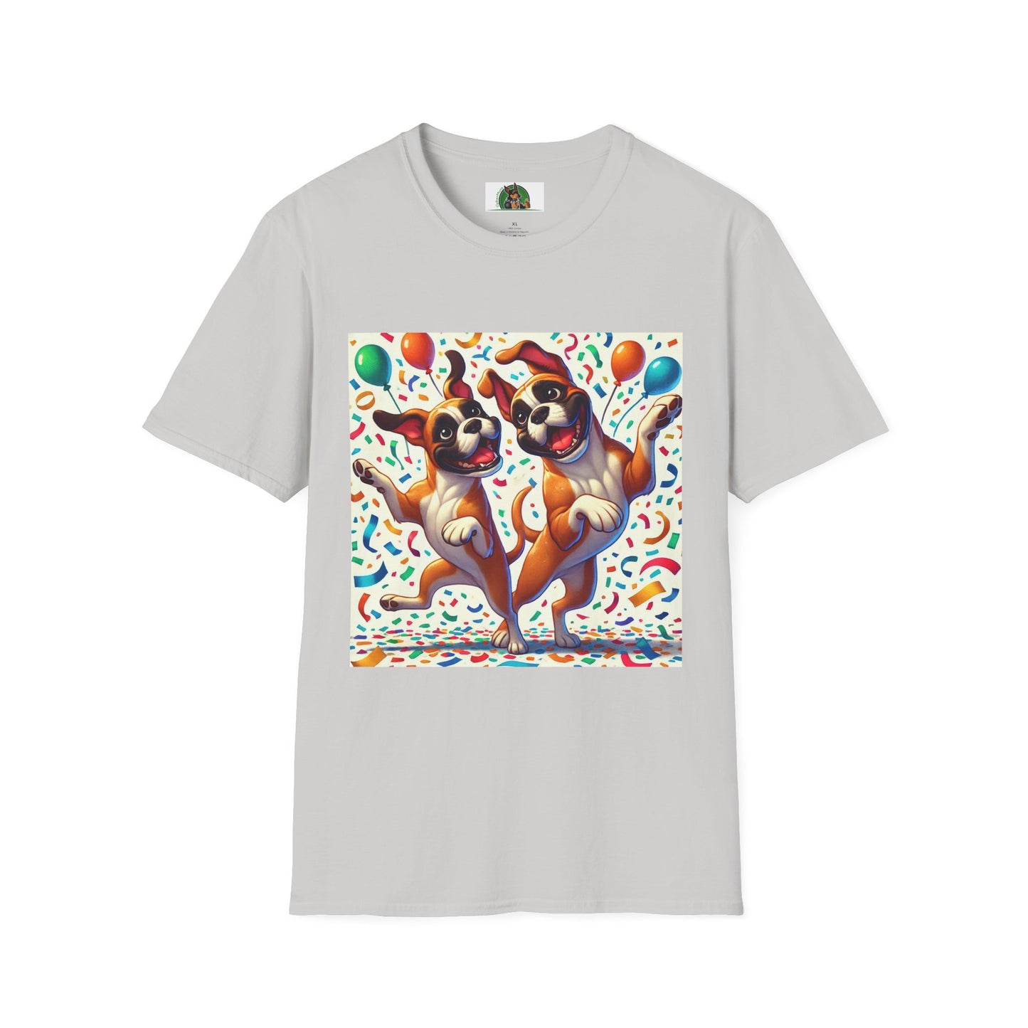 Boxer Dancing Dog T-Shirt - Fun and Playful Unisex Tee T-Shirt Printify S Ice Grey