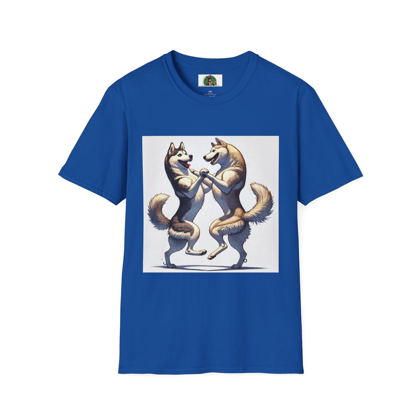 Dancing Huskies T-Shirt T-Shirt Printify XS Royal