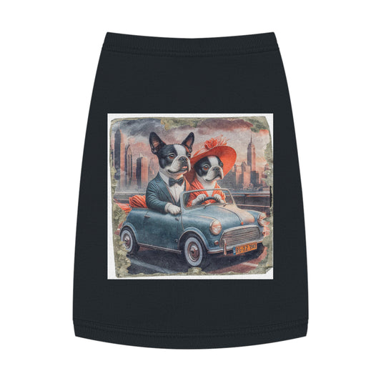 Wacky Pet Tank Top Boston Terriers Driving Dog Shirt Pets Printify M Black 