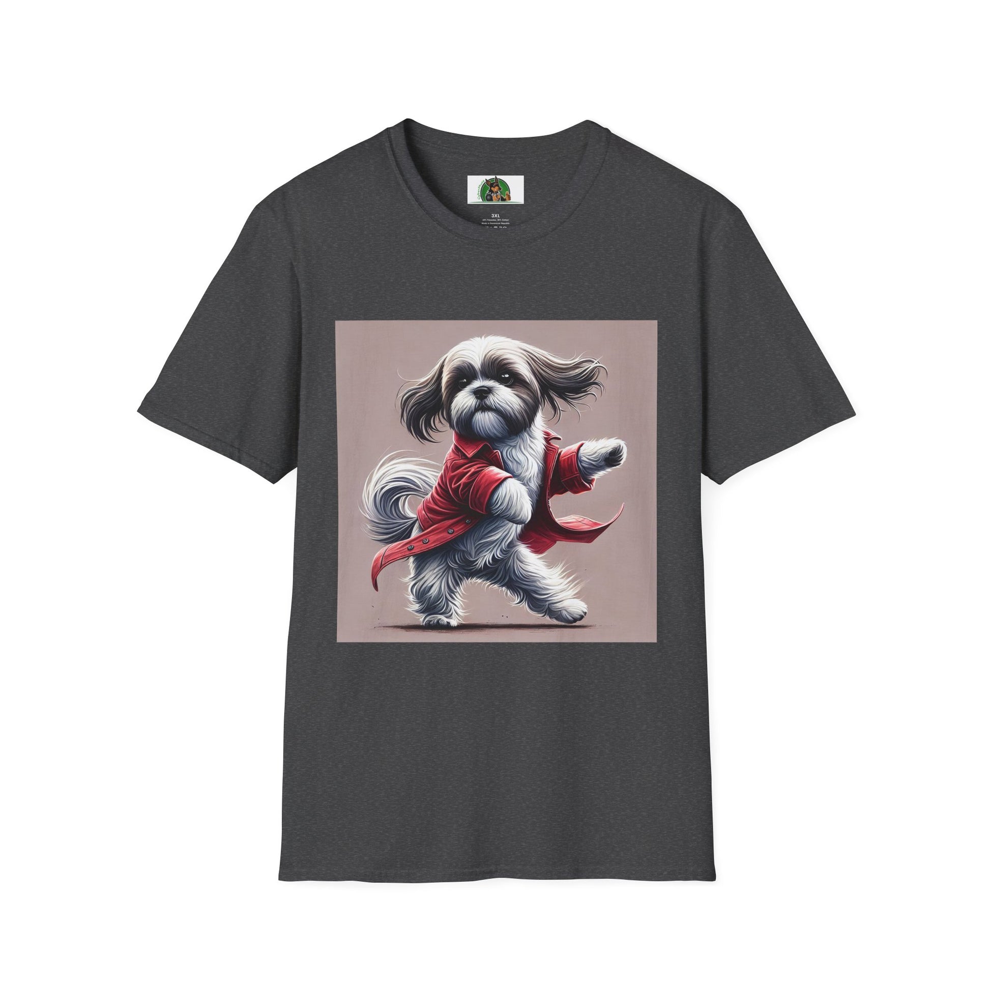 Dancing Shih Tzu T-Shirt T-Shirt Printify XS Dark Heather