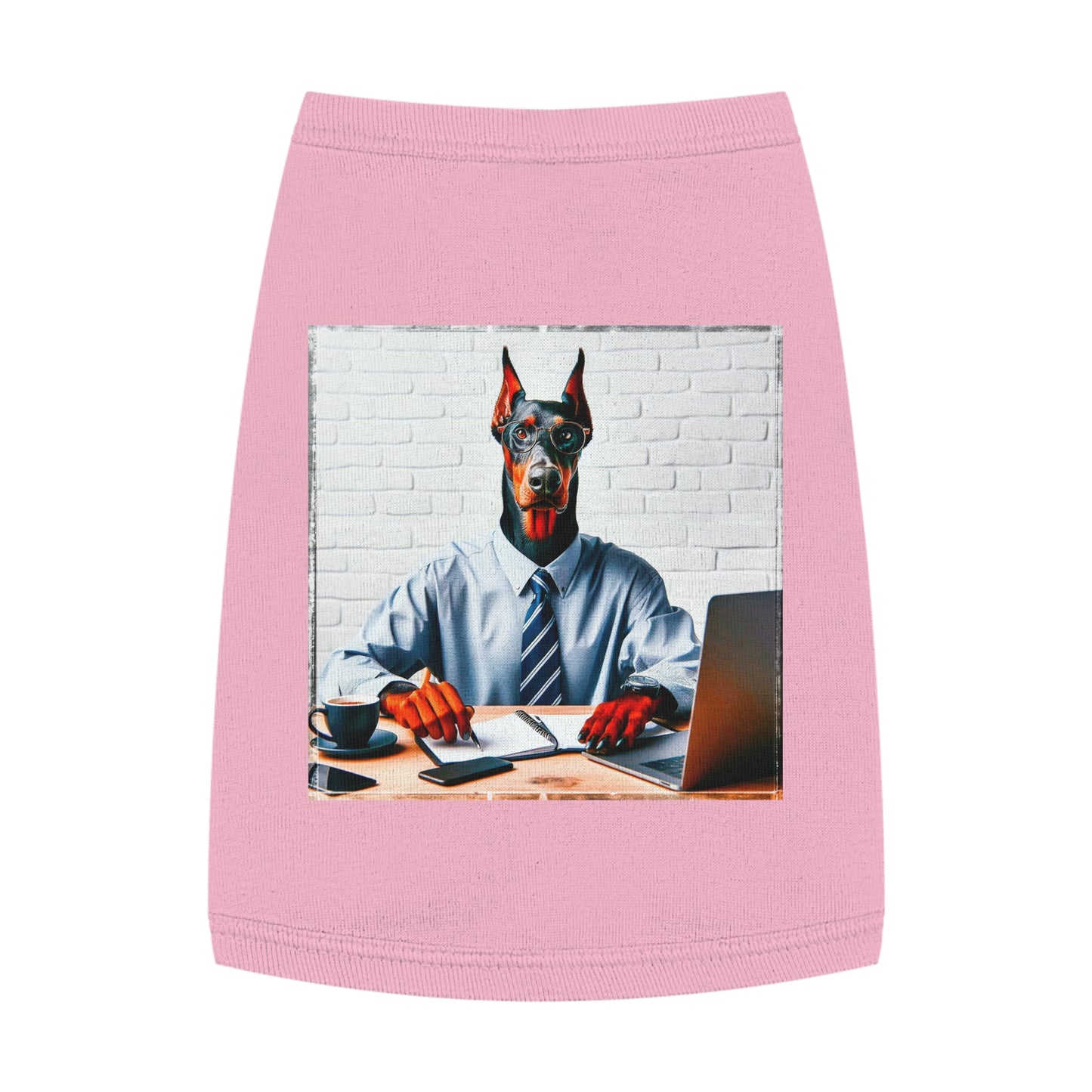 Pet Tank Top Doberman working man t shirt Pets Printify M Pink