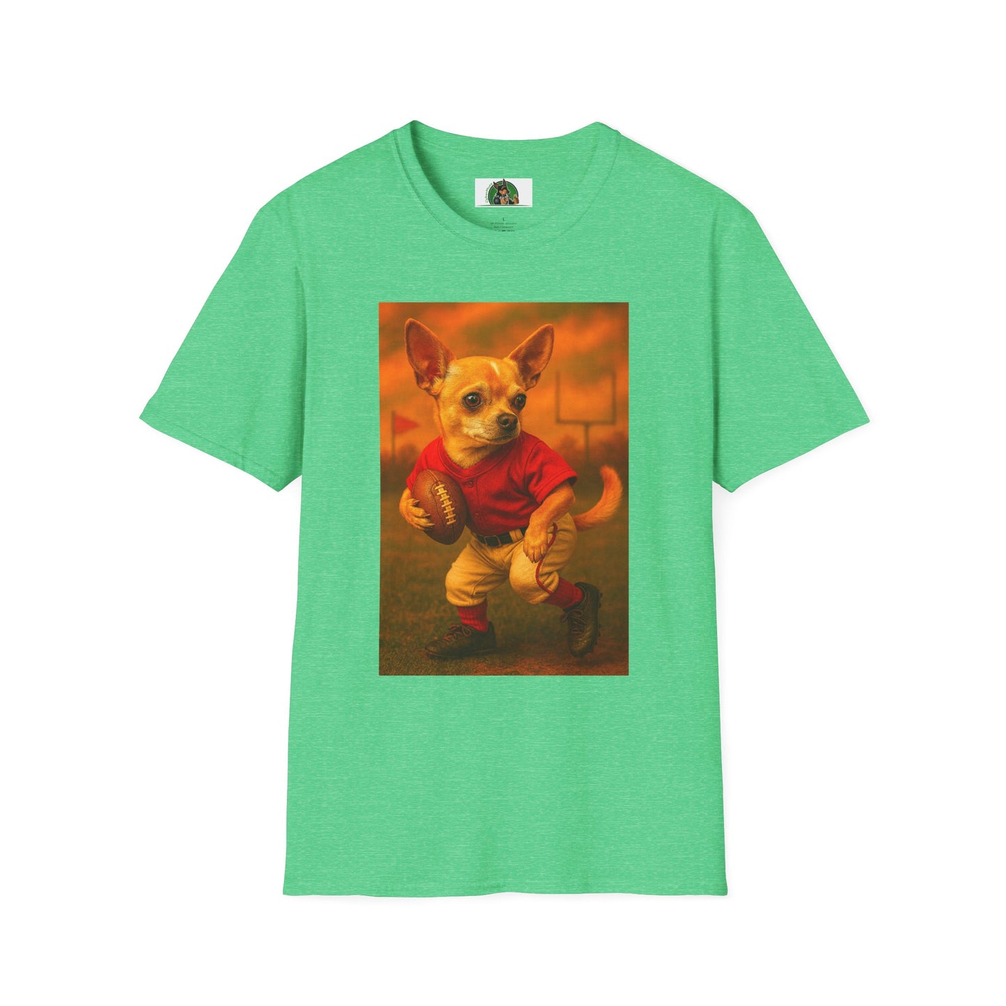 Chihuahua Football T-Shirt Sports T-Shirt Printify Heather Irish Green S