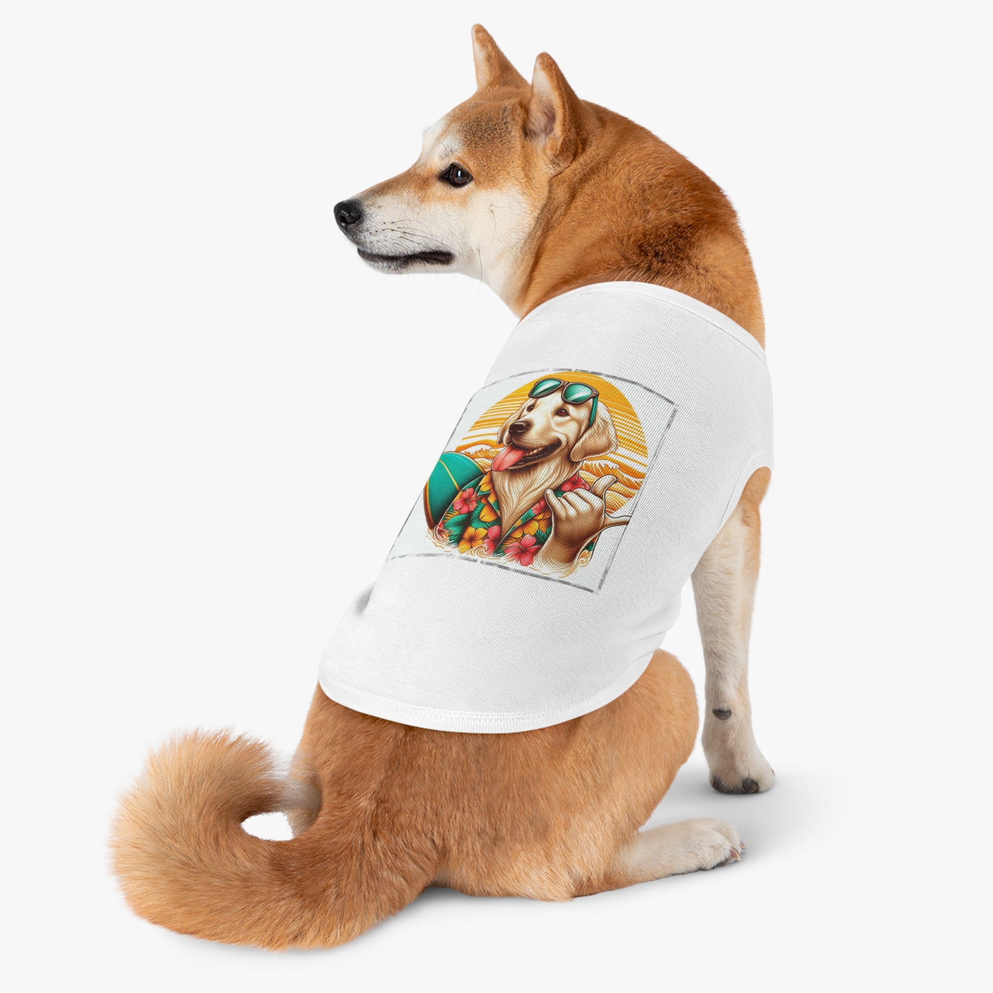 Golden Retriever pet tank top Pets Printify   