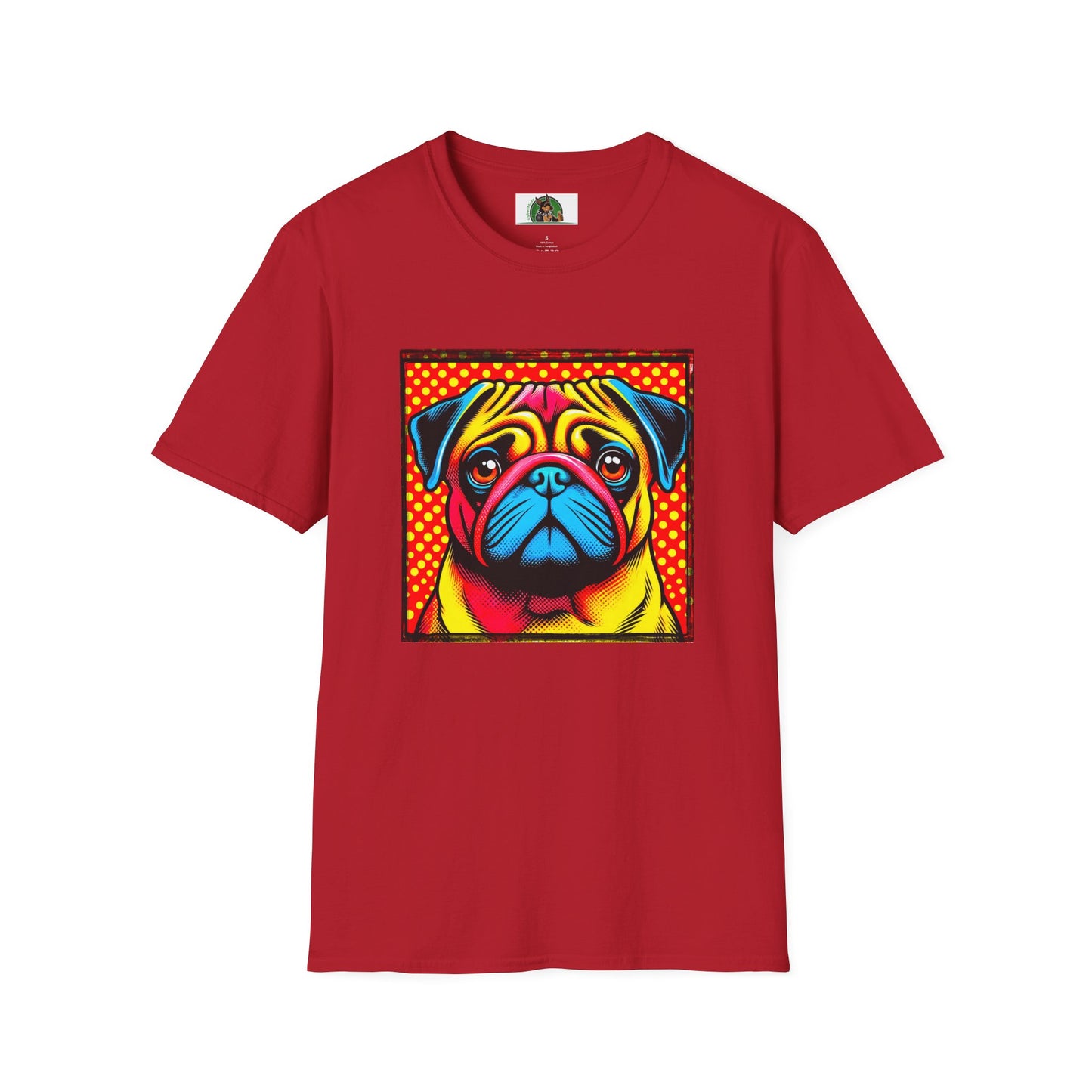 Pugs Pop Art T-Shirt T-Shirt Printify S Cherry Red