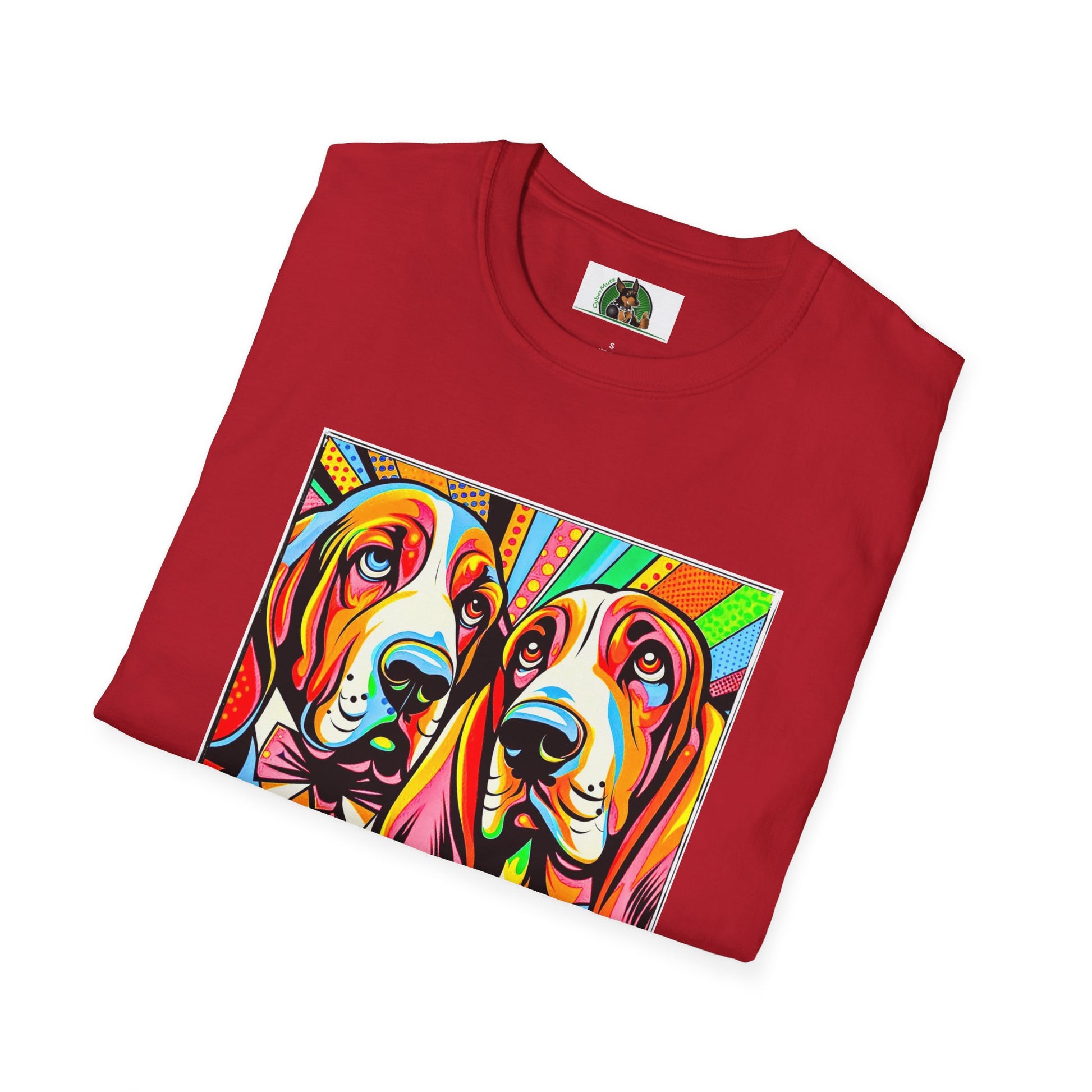 Basset Hound Boys Pop Art Pic T-Shirt Printify   